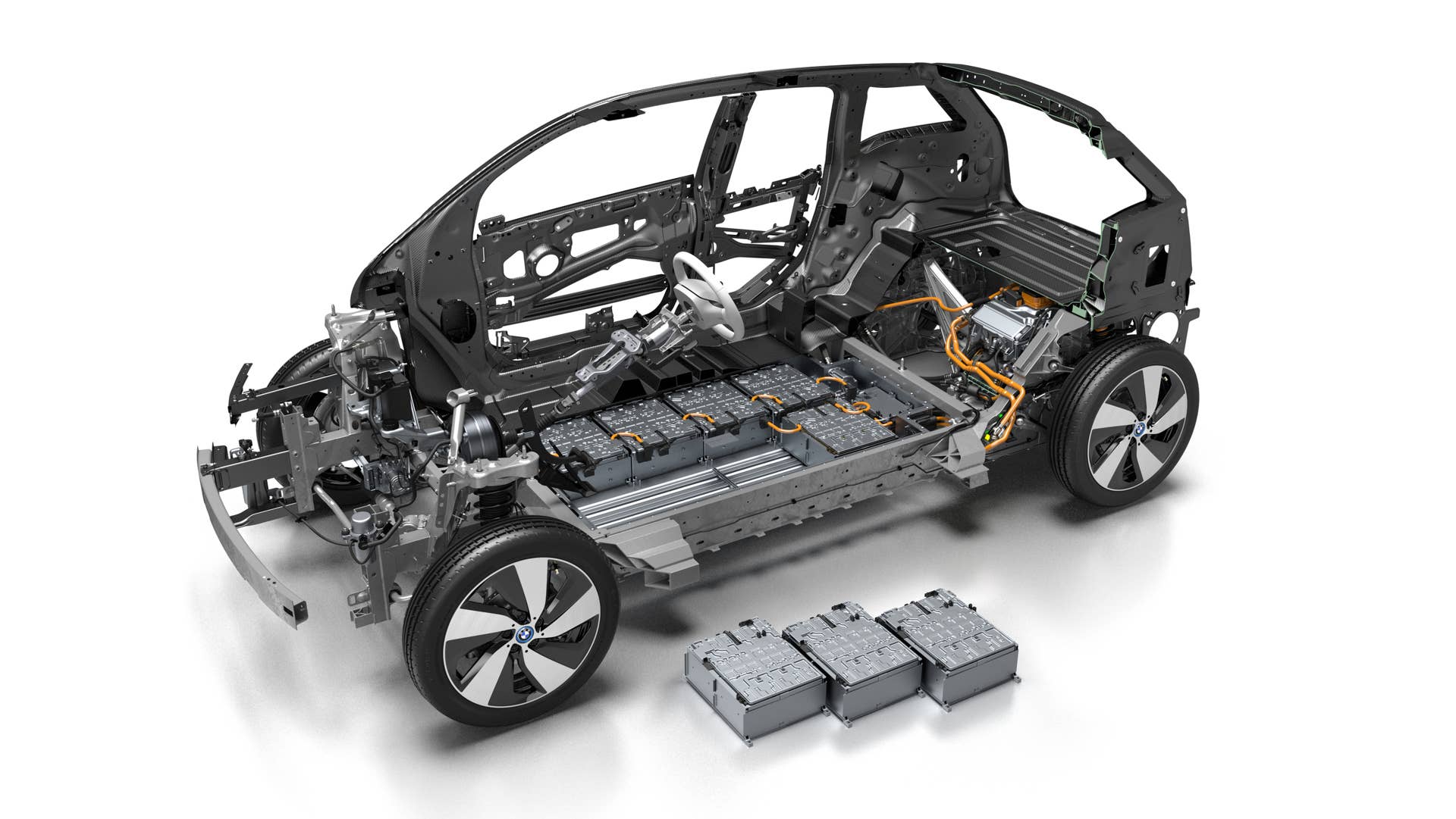 2017 BMW i3 cutaway with battery pack