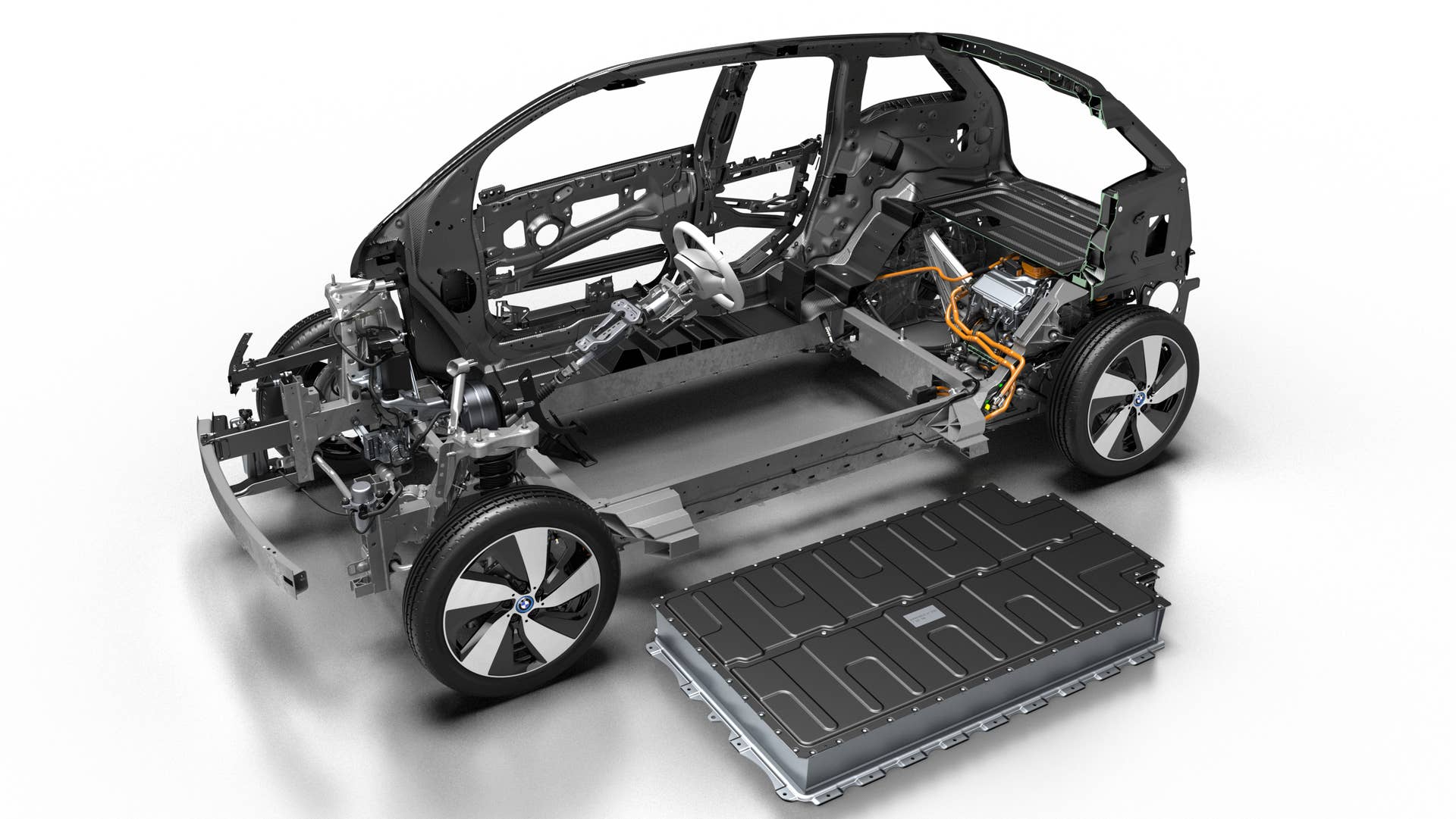 2017 BMW i3 cutaway with battery pack