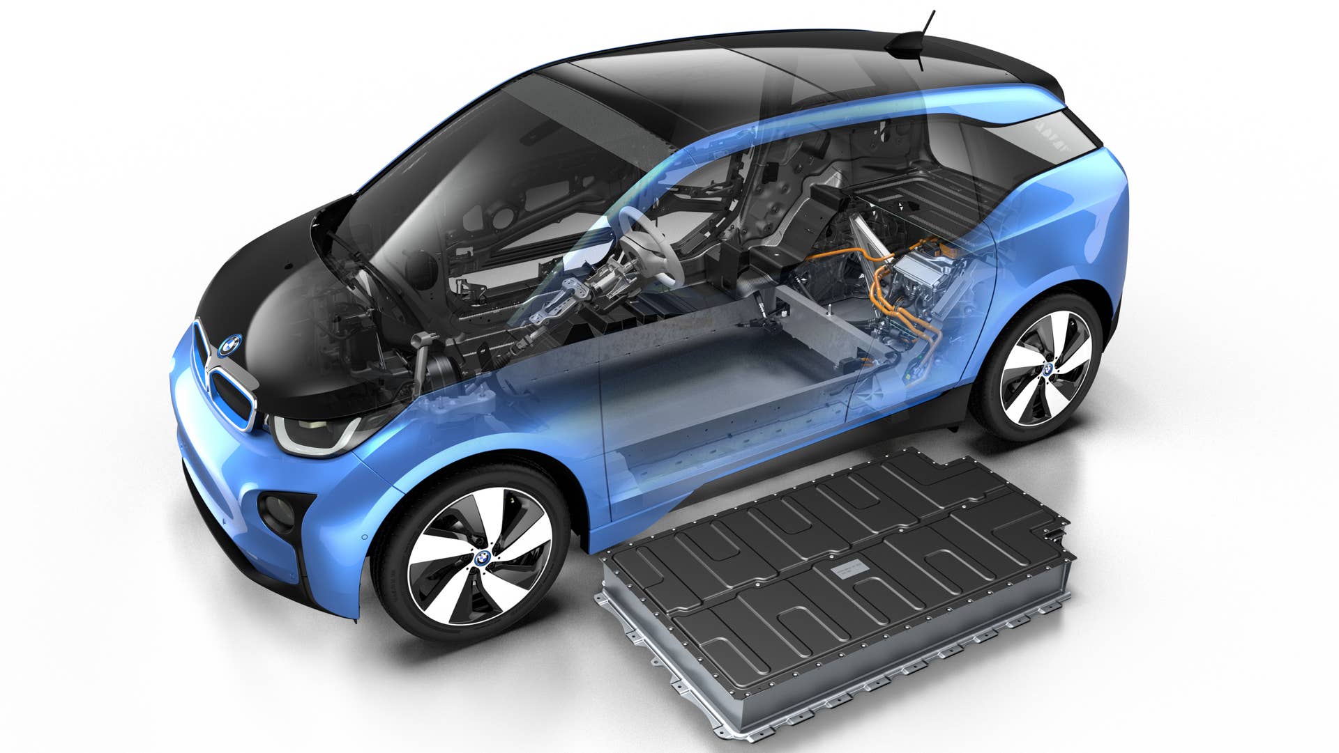 2017 BMW i3 cutaway with battery pack