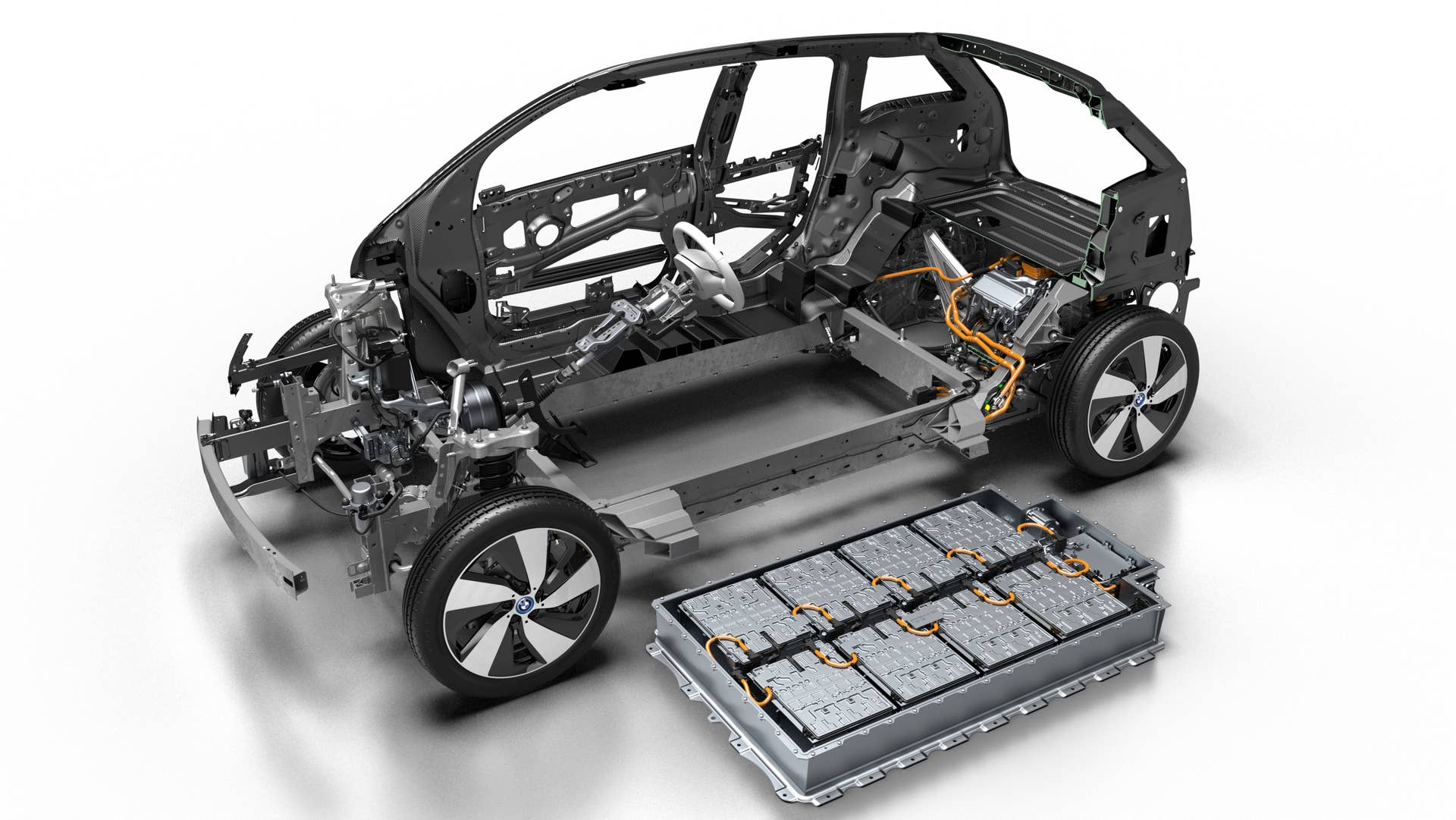 2017 BMW i3 cutaway with battery pack