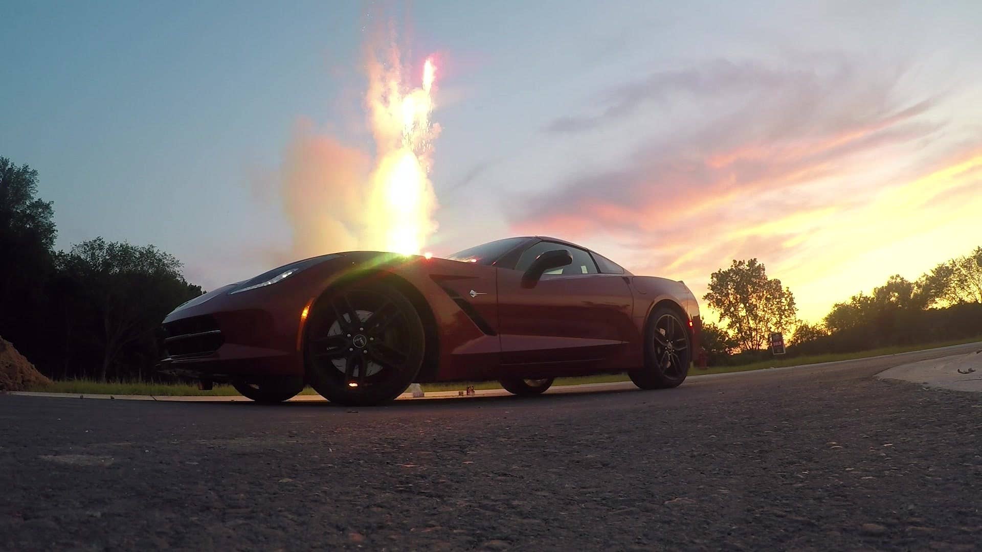 Happy 4th of July from Autoblog. To celebrate, we shot off a bunch of fireworks next to a Corvette, go USA!