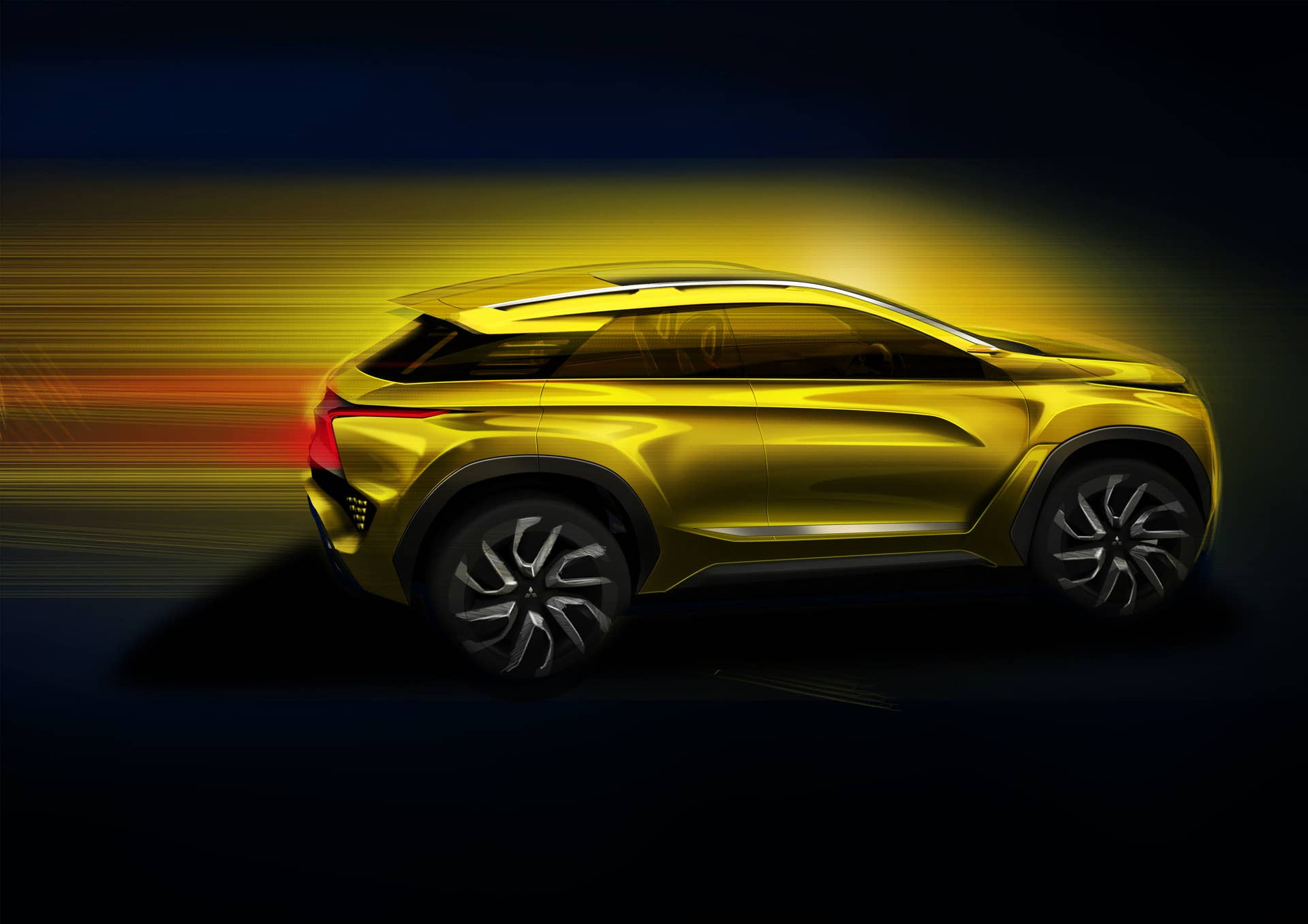 yellow mitsubishi ex concept rendering profile