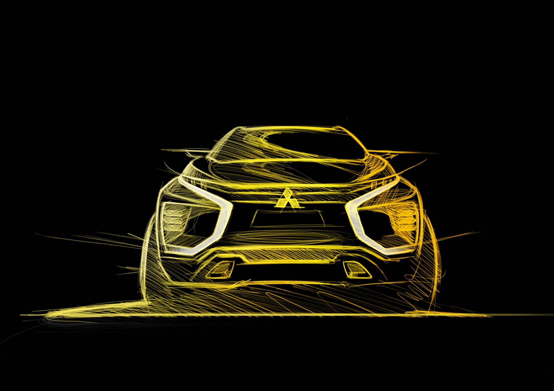 yellow mitsubishi ex concept sketch