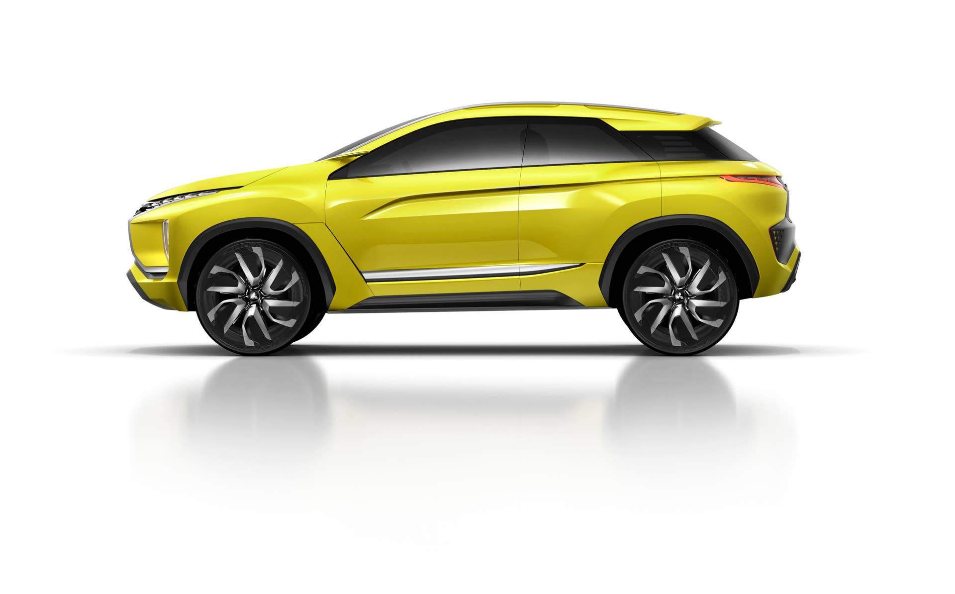 yellow mitsubishi ex concept profile white background