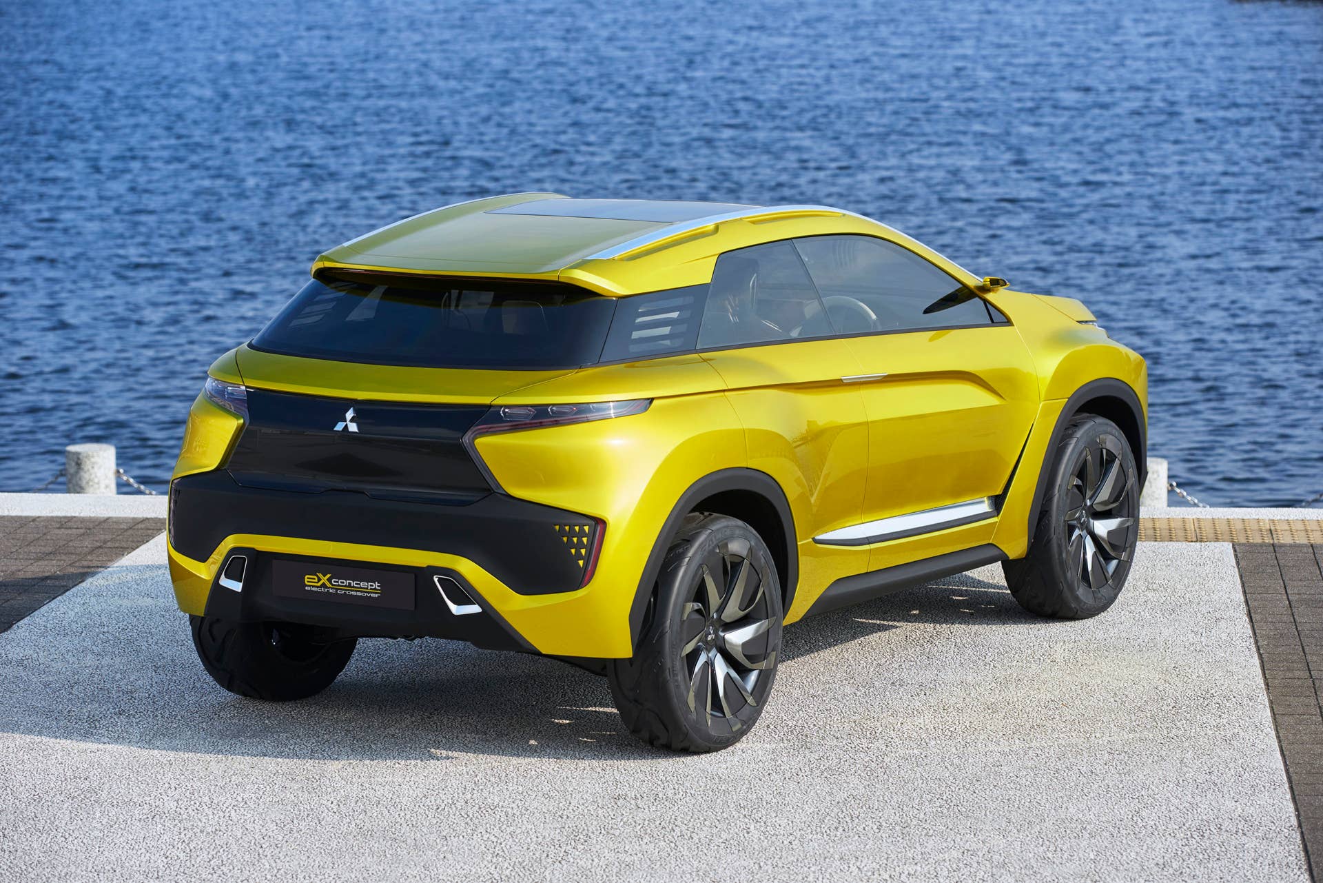 yellow mitsubishi ex concept rear three quarters high