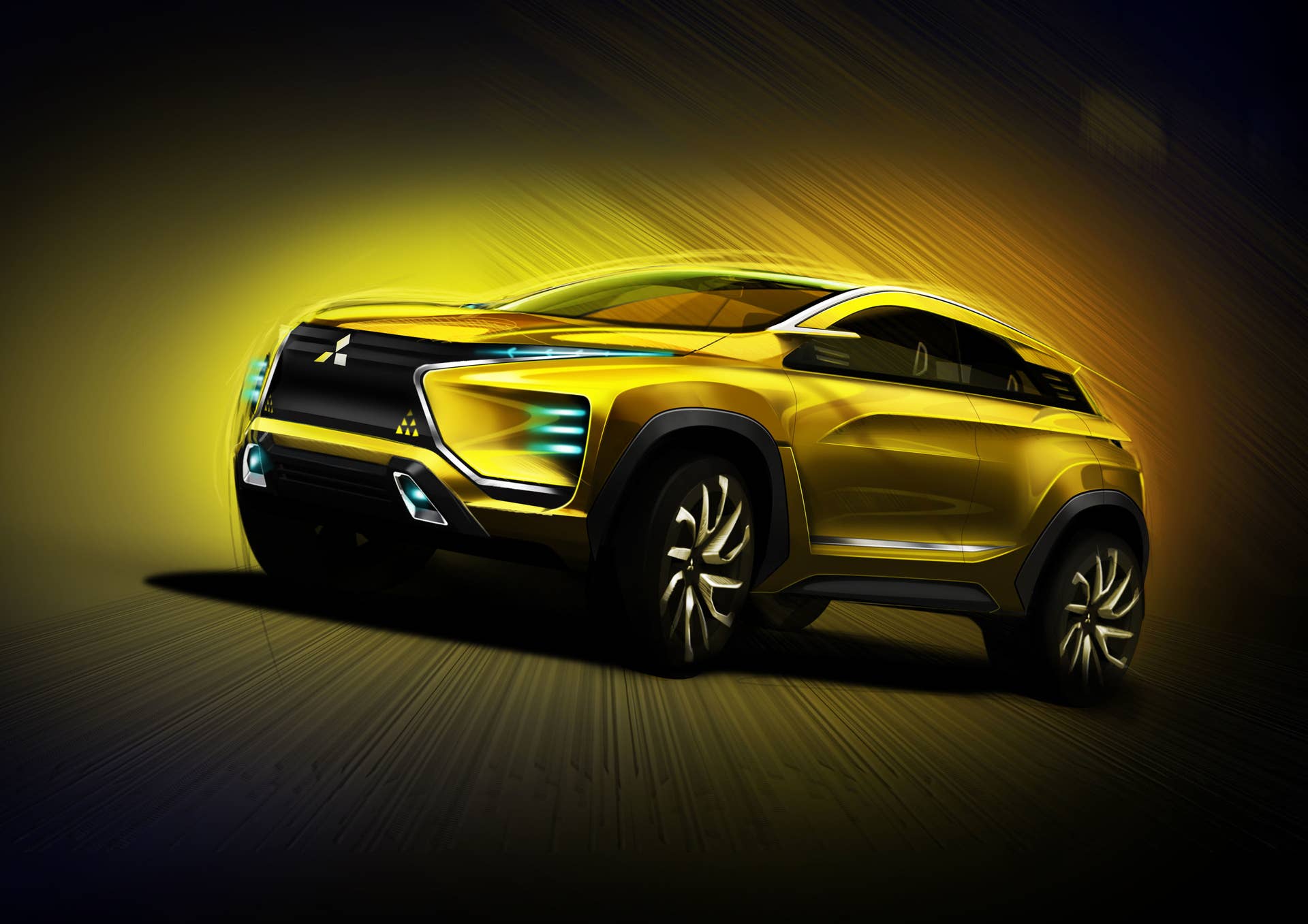 yellow mitsubishi ex concept rendering