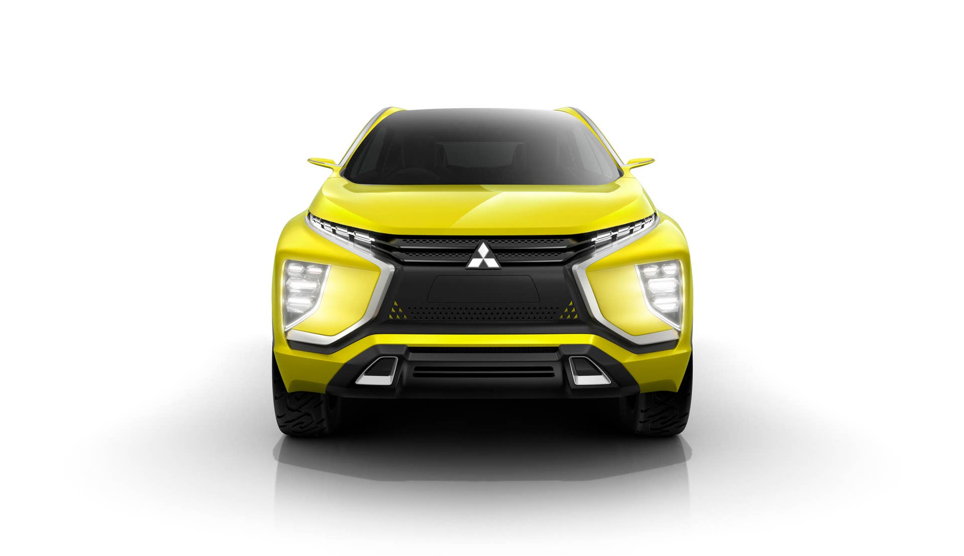 yellow mitsubishi ex concept  front white background