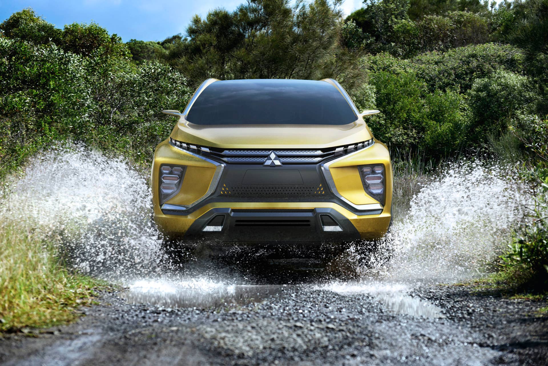 yellow mitsubishi ex concept stream