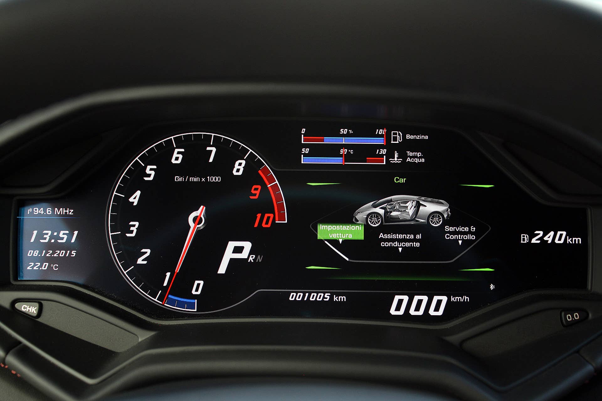 2016 Lamborghini Huracan LP 580-2 gauges