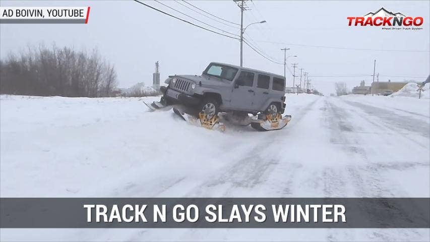 Track N Go Wheel-Driven Track System Slays Winter | Autoblog Minute