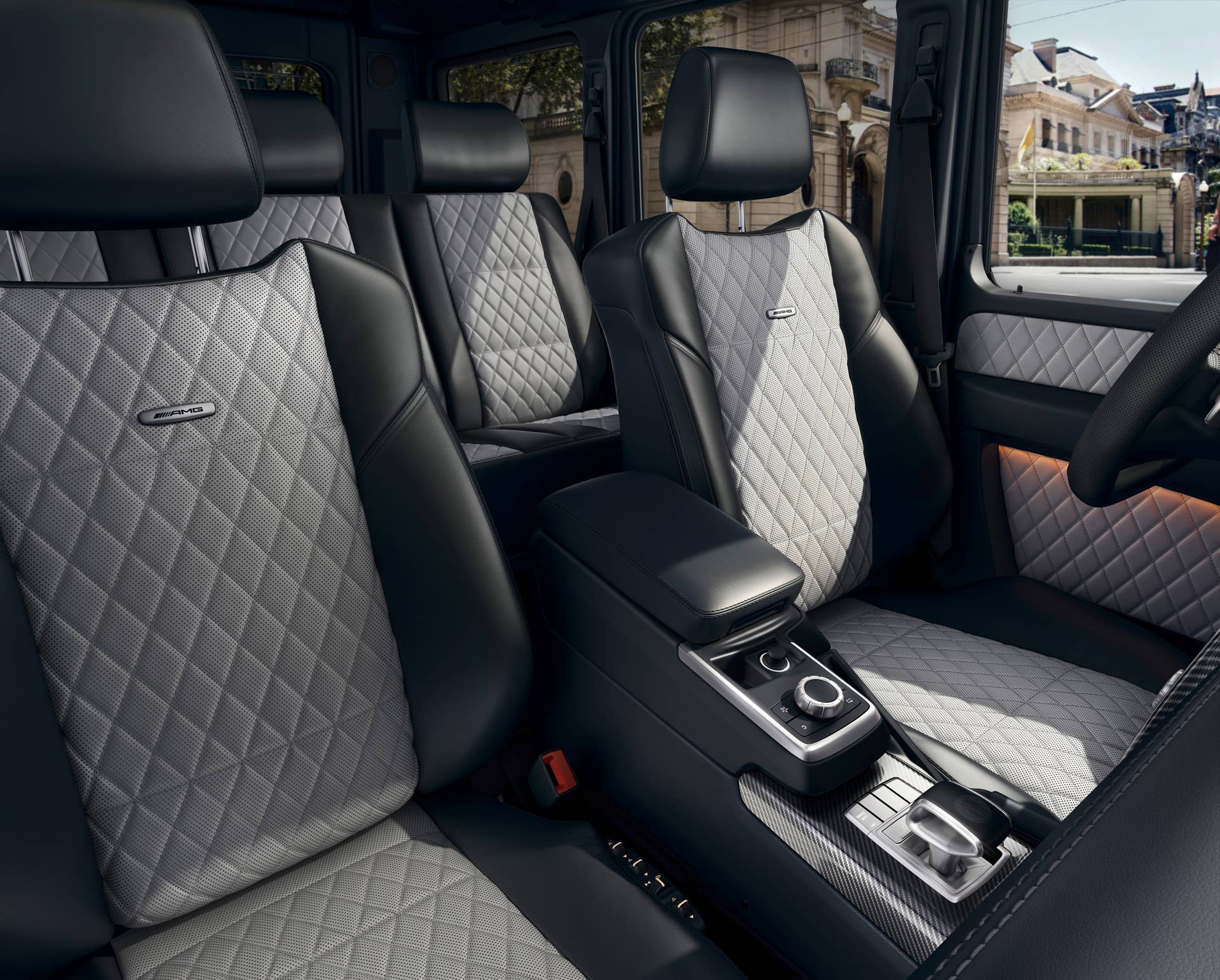 Mercedes-AMG G63 interior seats grey gray leather quilted