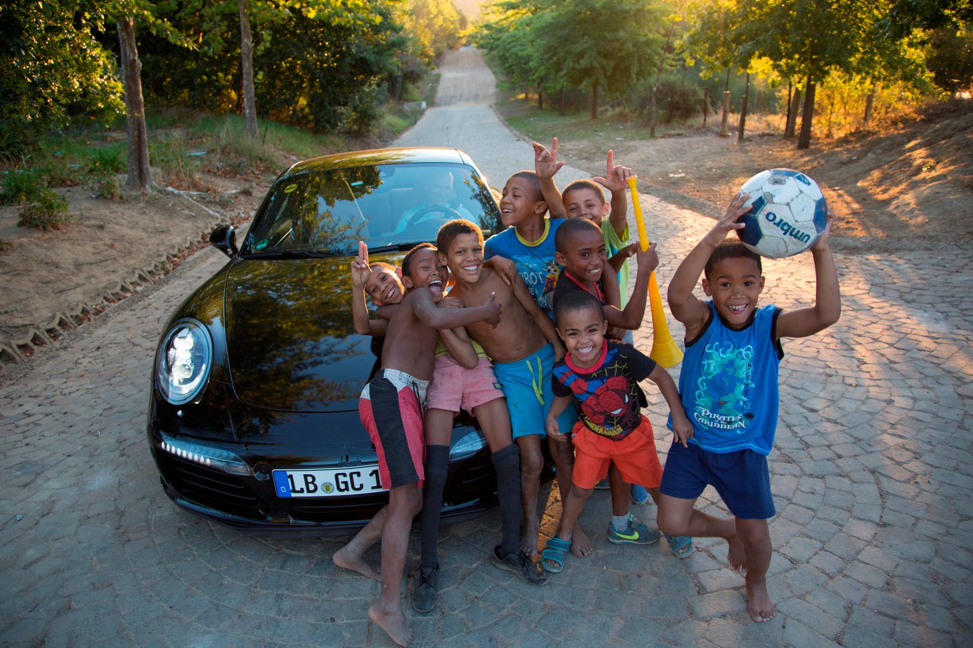 2017 Porsche 911 prototype children soccer playing