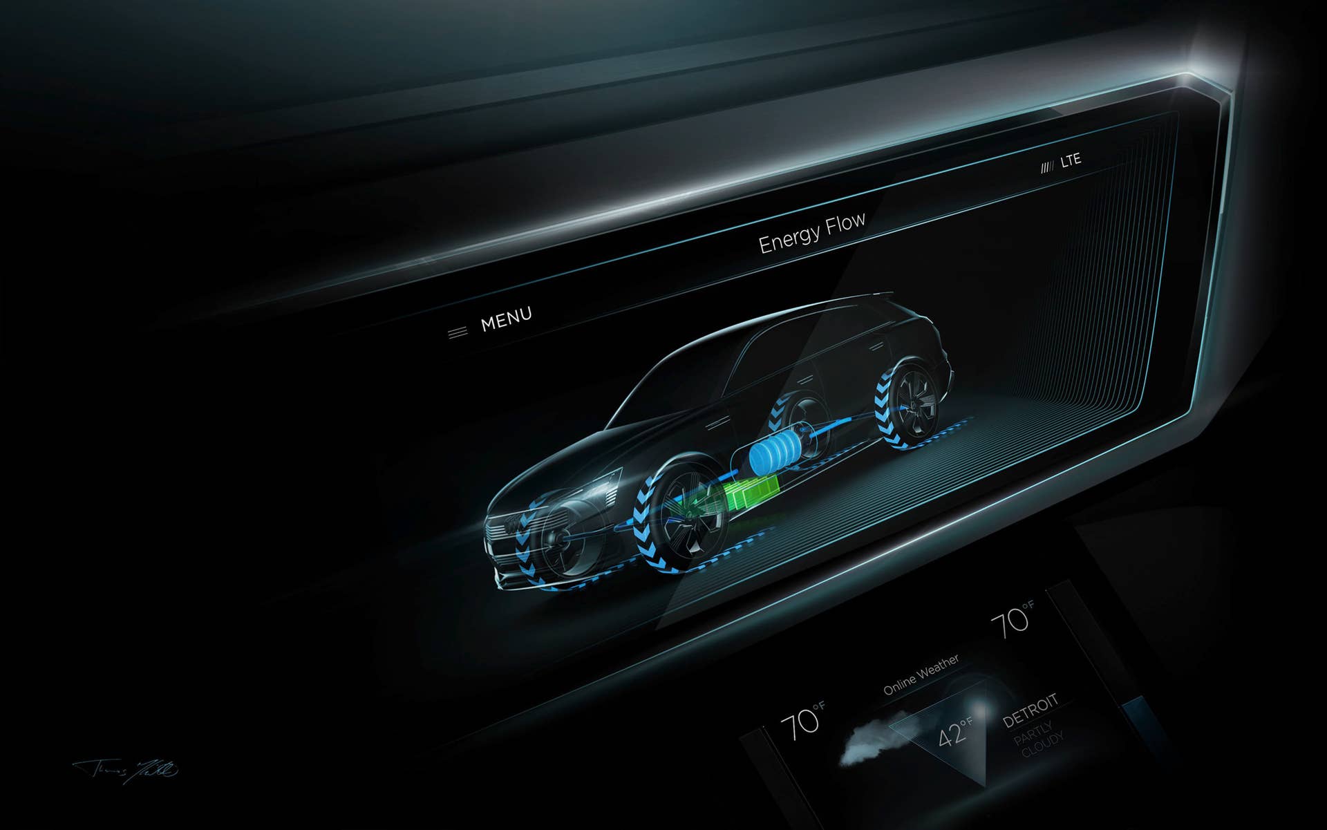 audi h-tron concept energy flow
