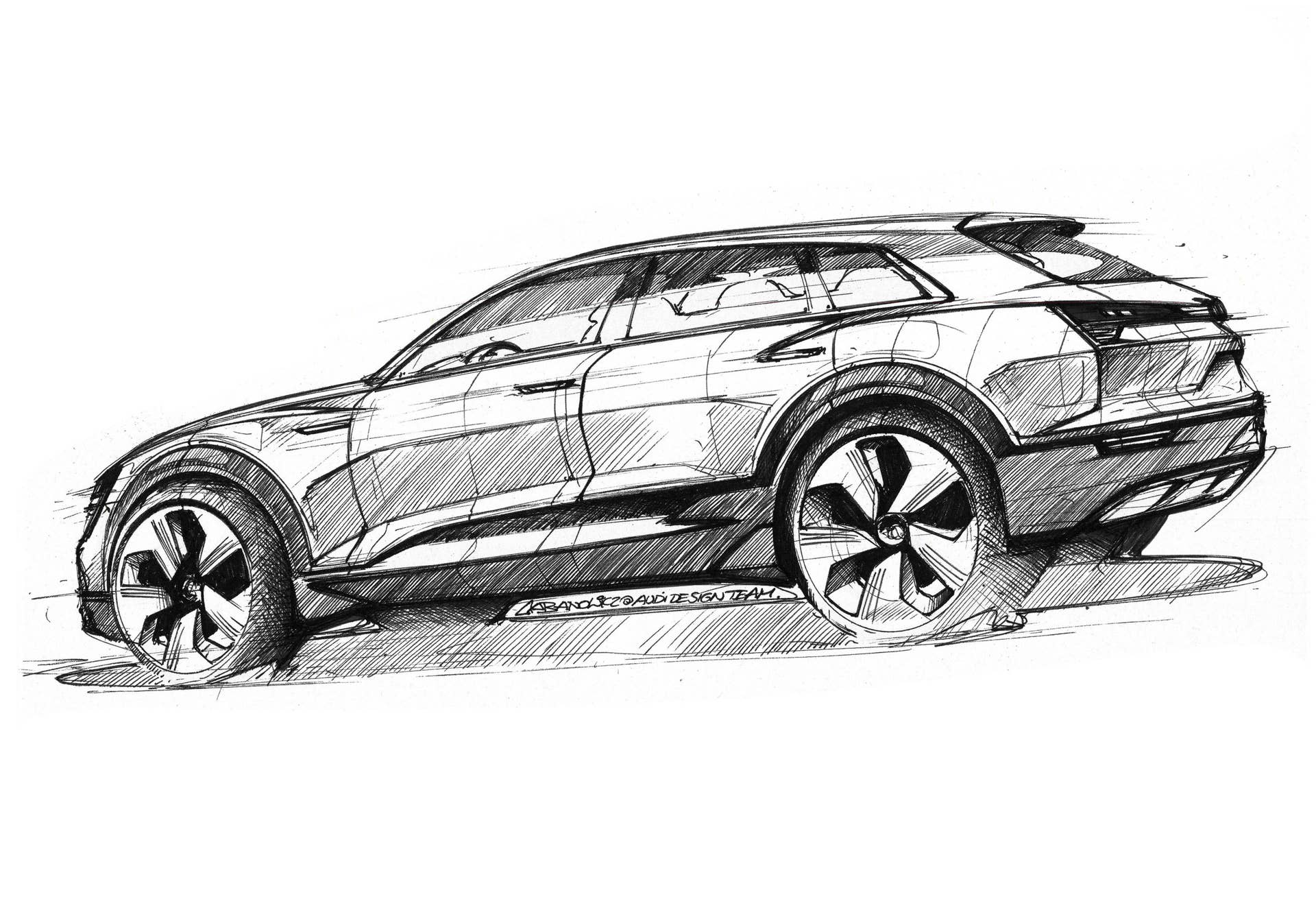 audi h-tron concept sketch side