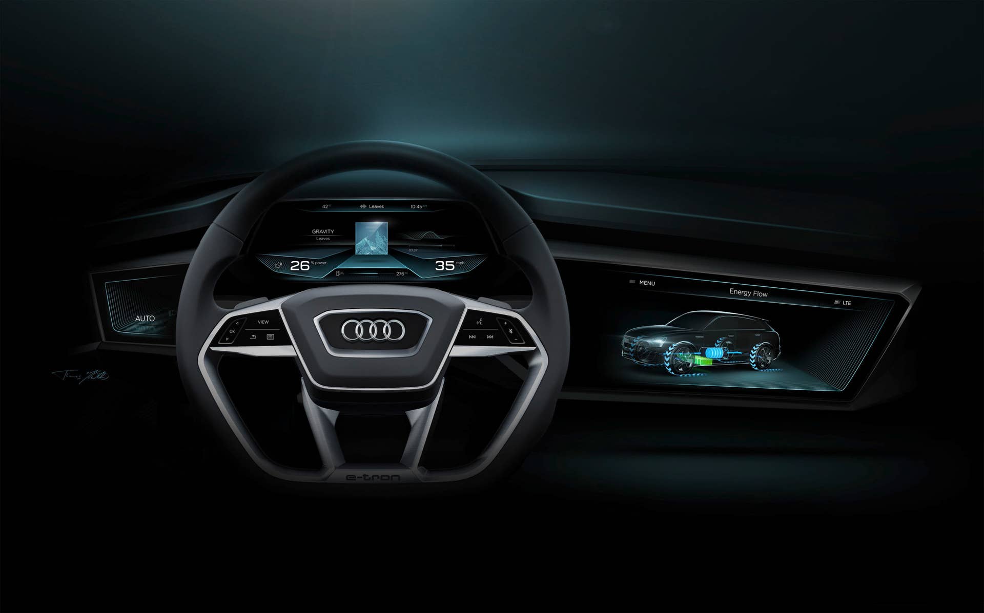 audi h-tron concept cockpit sketch