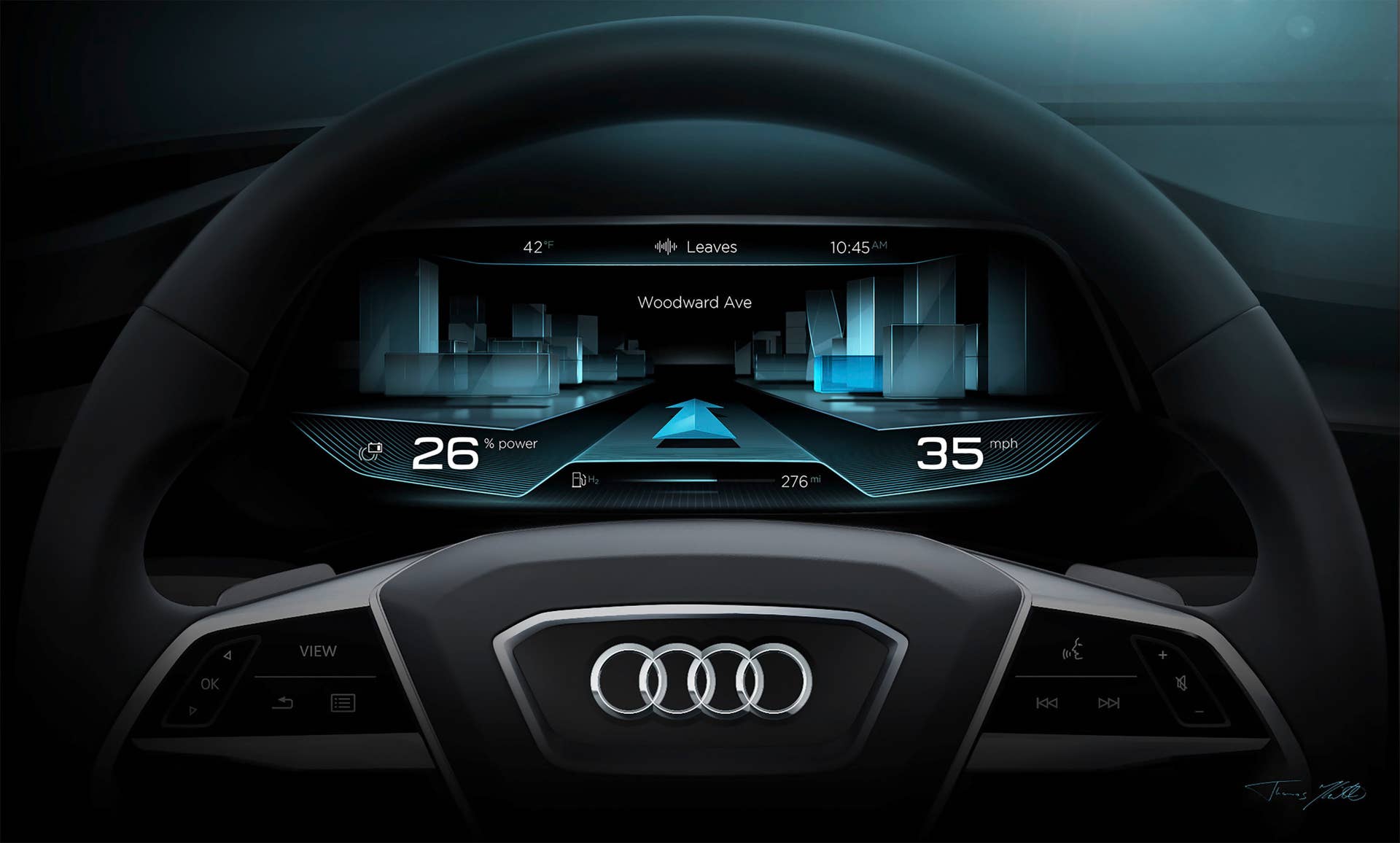 audi h-tron concept driver instrument