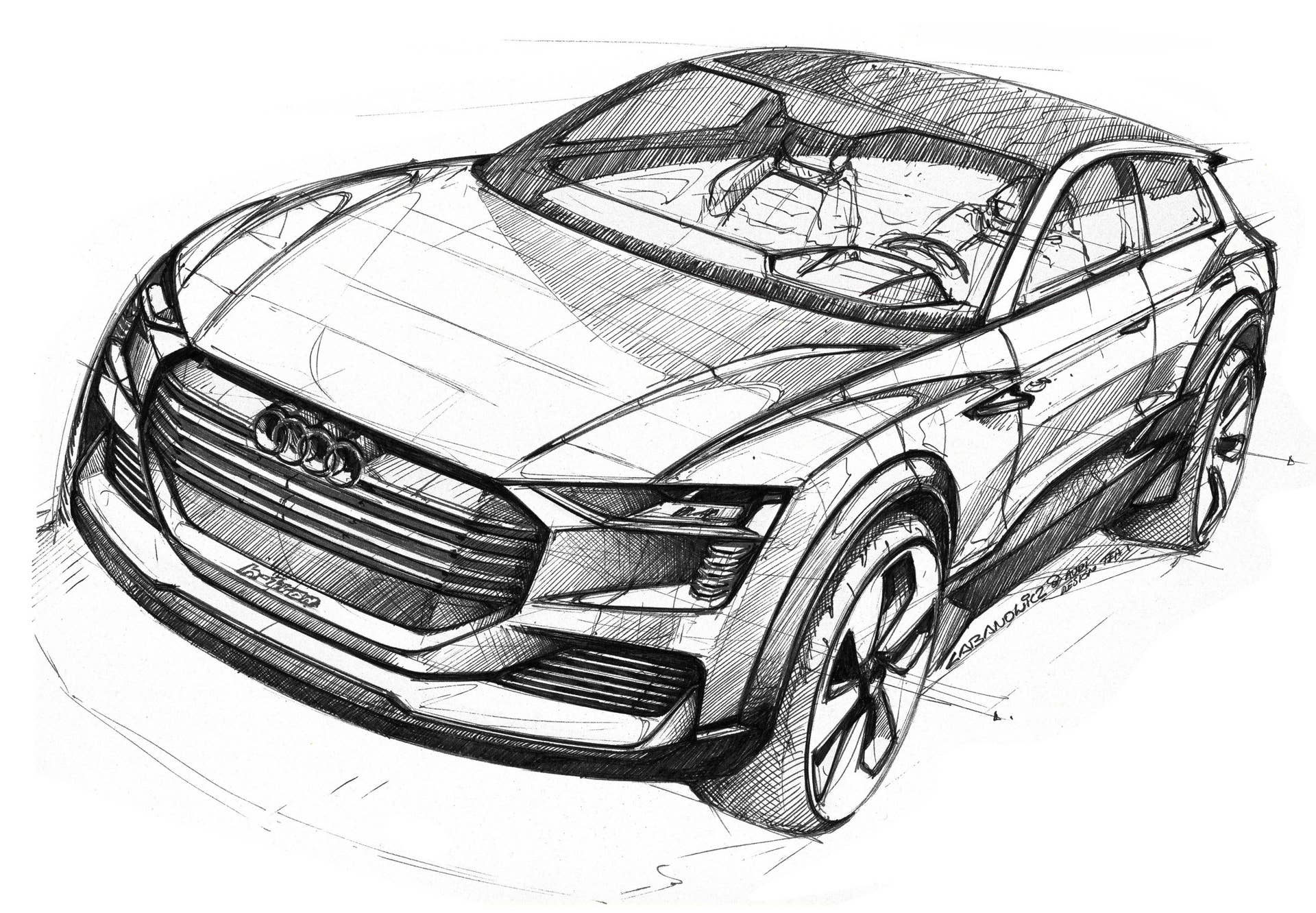 audi h-tron concept pencil sketch