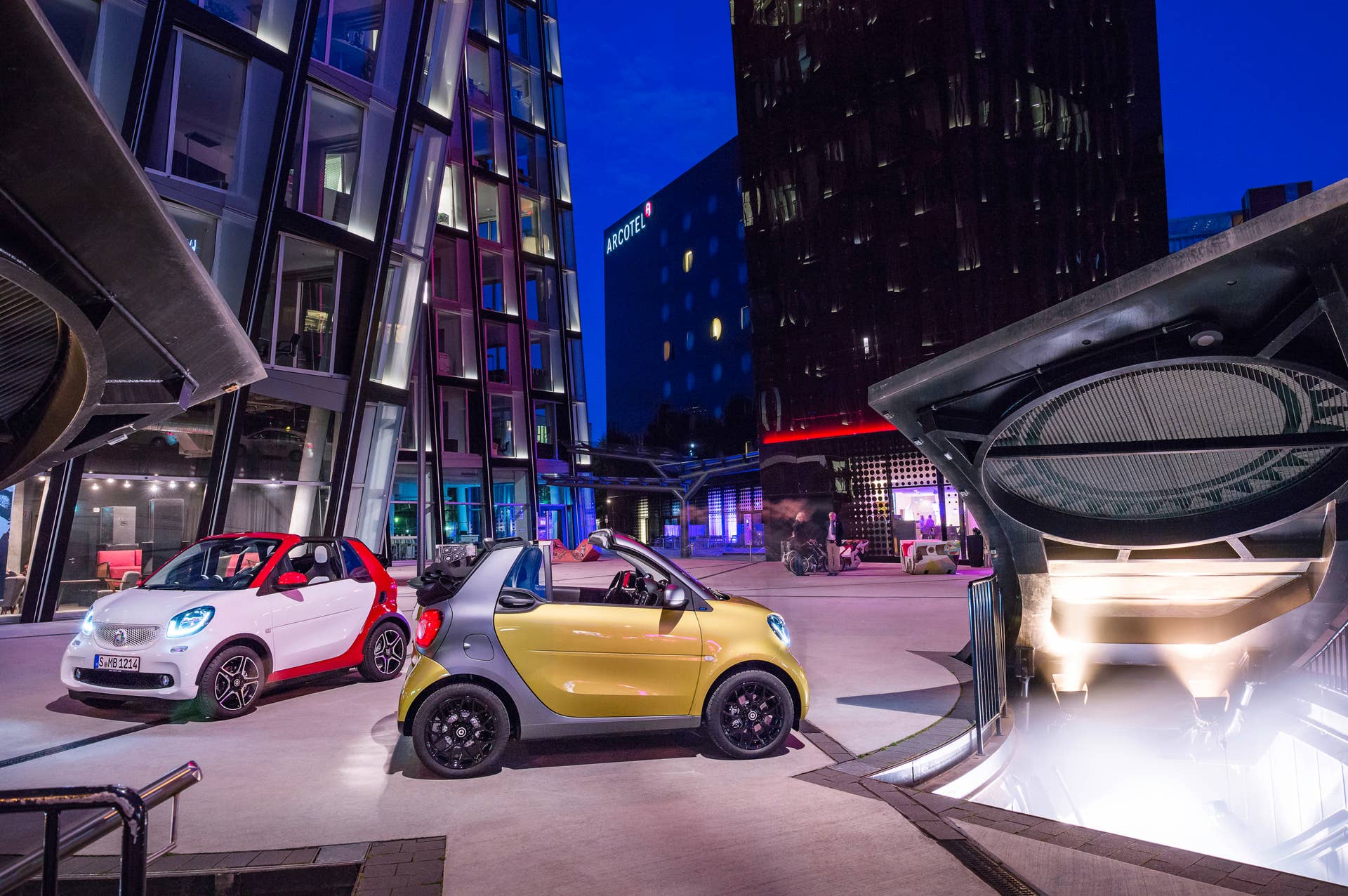 The 2016 Smart Fortwo Cabriolet, side view, two model lines, static.