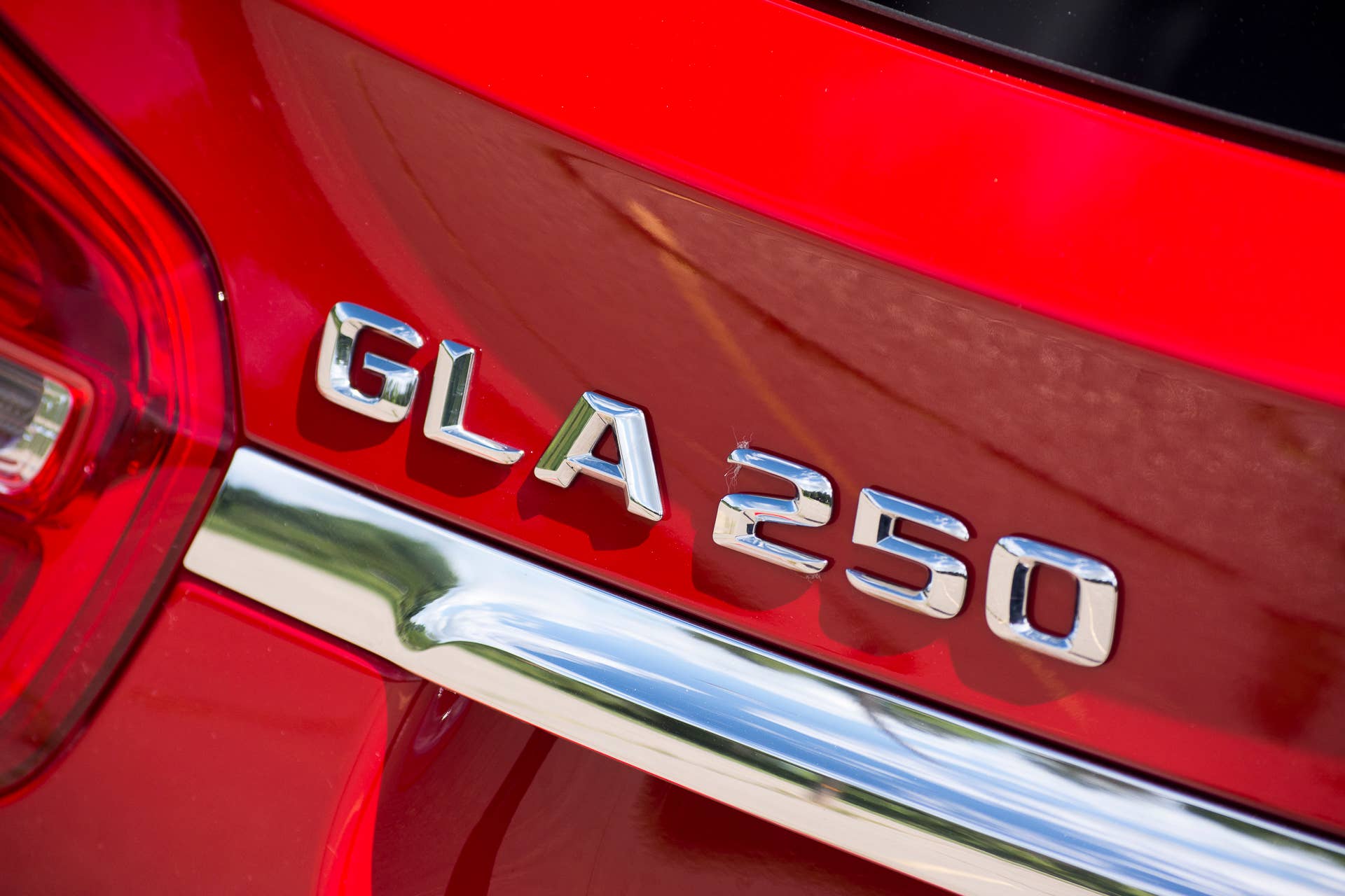 gla250 badge chrome mercedes jupiter red