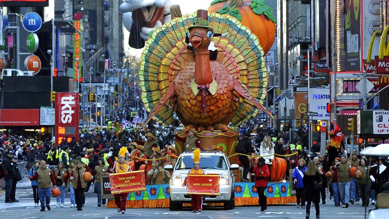 The Thanksgiving Turkey float during the 85th Macy's Thanksgiving Day Parade in New York November 24, 2011. The parade, which has been an annual event since 1924, is expected to draw an estimated 3 million spectators and 50 million television viewers, according the retail store. AFP PHOTO / TIMOTHY A. CLARY (Photo credit should read TIMOTHY A. CLARY/AFP/Getty Images)