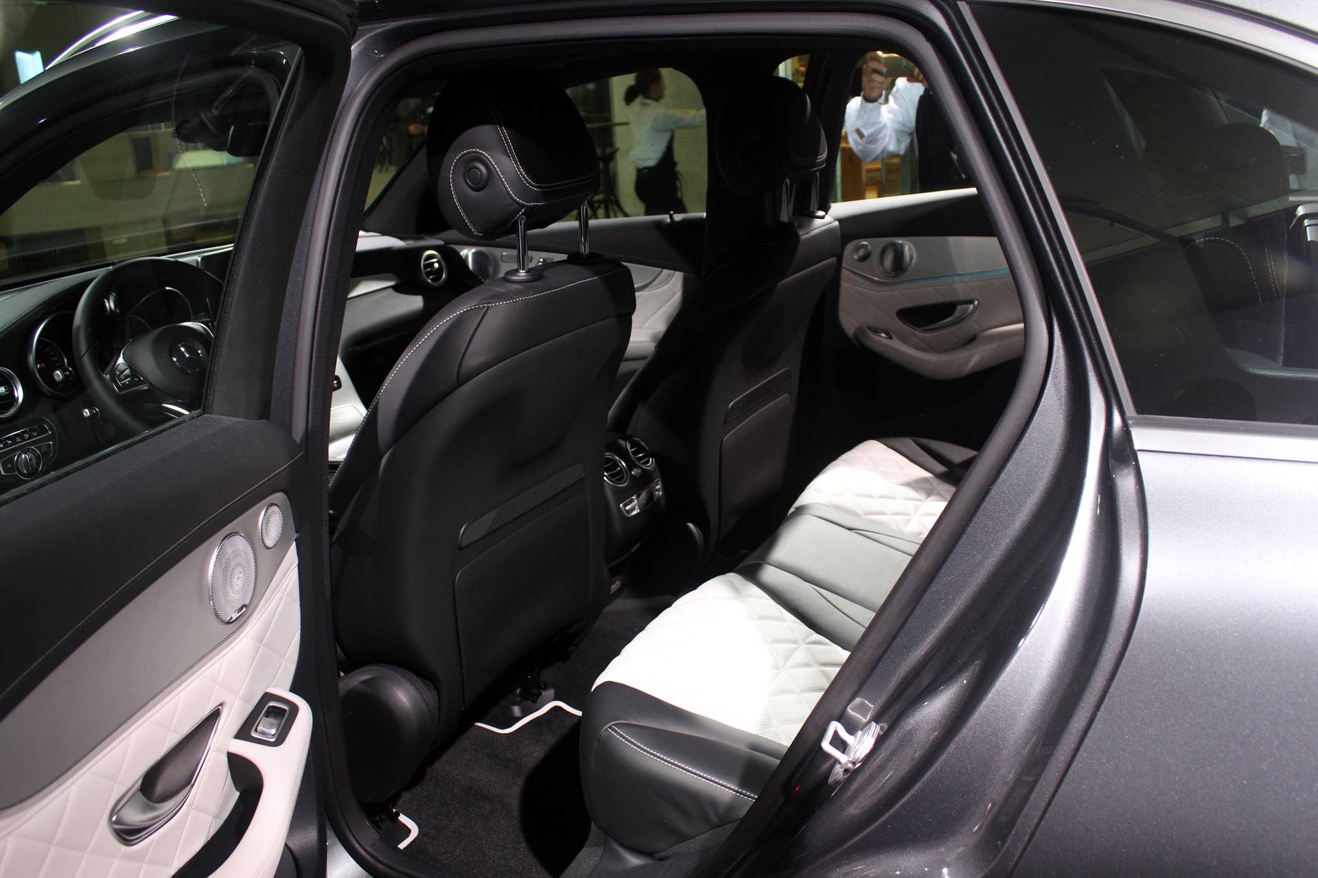 The 2016 Mercedes-Benz GLC 350e unveiled in Stuttgart, rear area.
