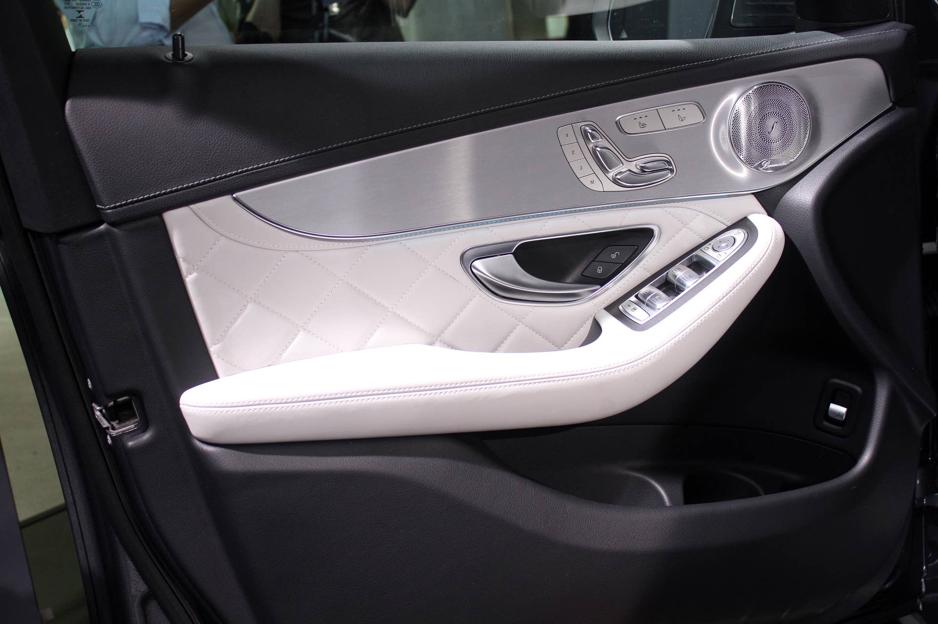 The 2016 Mercedes-Benz GLC 350e unveiled in Stuttgart, front door panel.