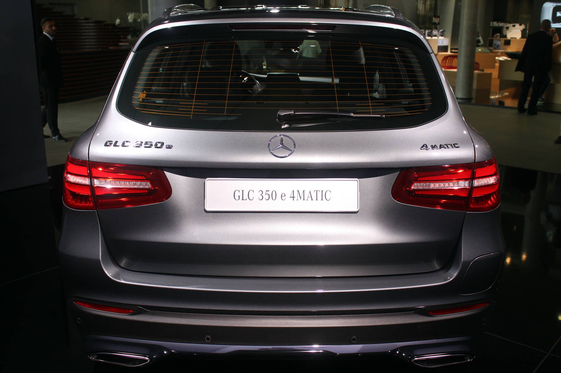 The 2016 Mercedes-Benz GLC 350e unveiled in Stuttgart, rear view.
