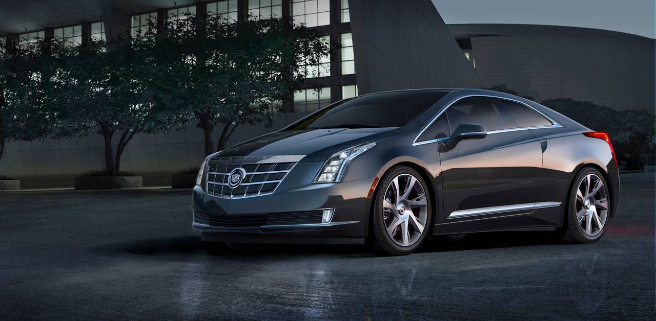 The 2014 Cadillac ELR luxury coupe cuts a dramatic, forward-leaning profile that remains faithful in its execution to the Art& Science design philosophy and the Converj show car that inspired it. The ELR is the industryâ??s only electric vehicle offered by a full-line luxury automaker. Production starts in late 2013.