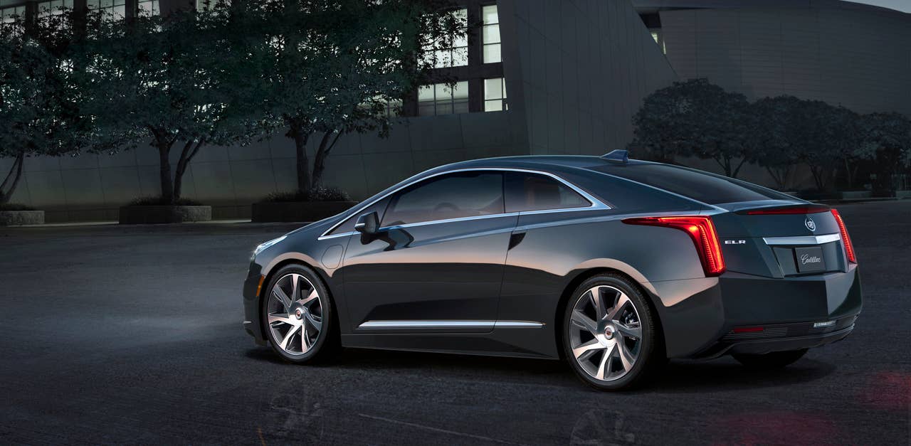 The 2014 Cadillac ELR luxury coupe cuts a dramatic, forward-leaning profile that remains faithful in its execution to the Art& Science design philosophy and the Converj show car that inspired it. The ELR is the industryâ??s only electric vehicle offered by a full-line luxury automaker. Production starts in late 2013.