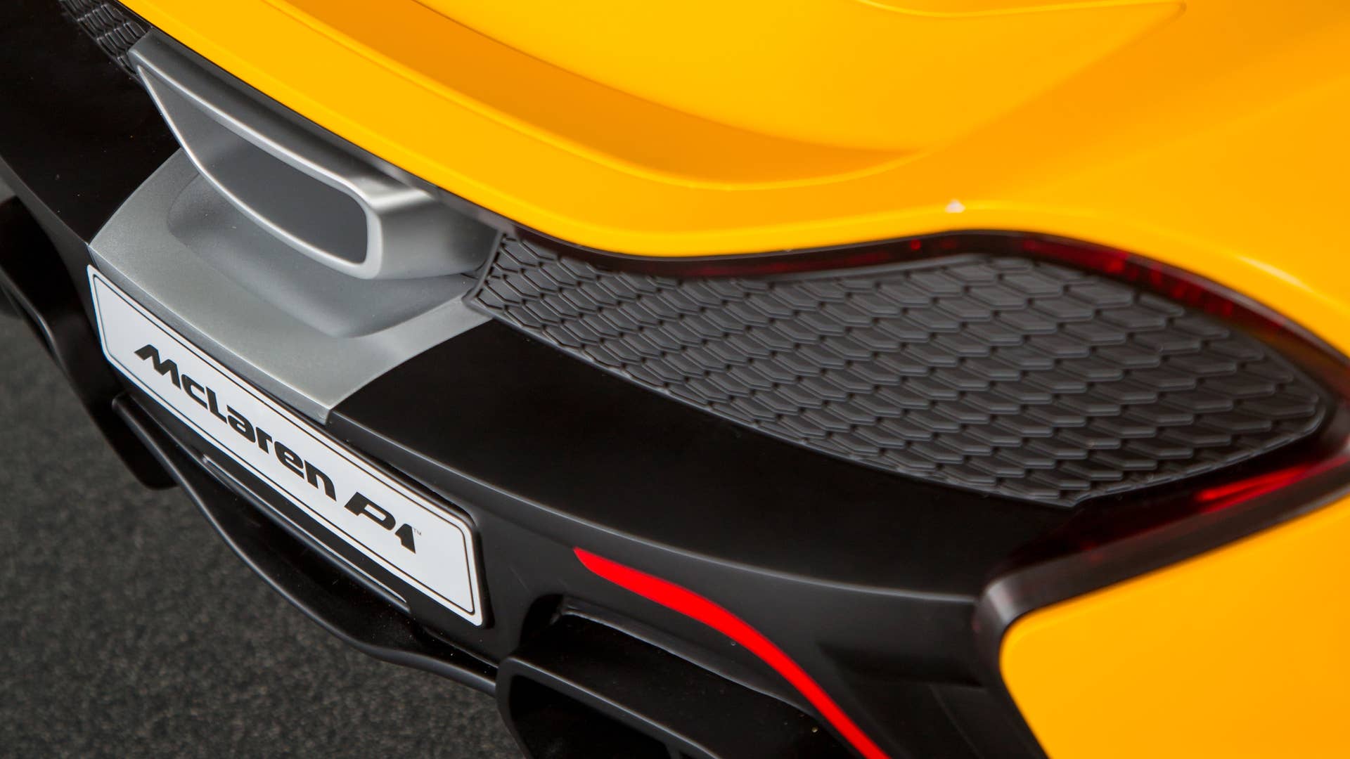 McLaren P1 toy car taillight detail