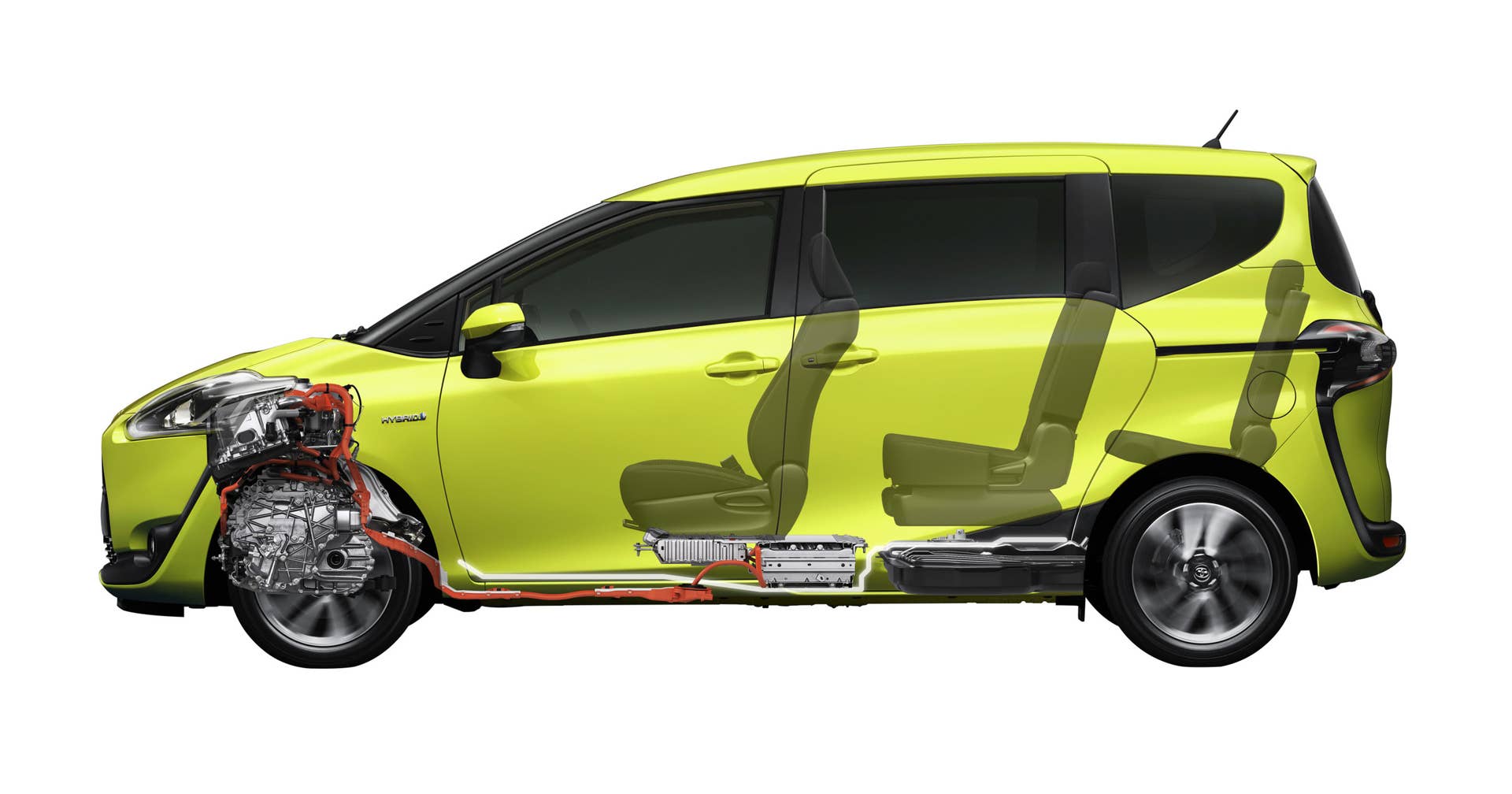 yellow toyota sienta hybrid system