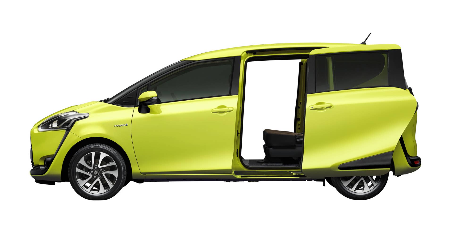 yellow toyota sienta door open