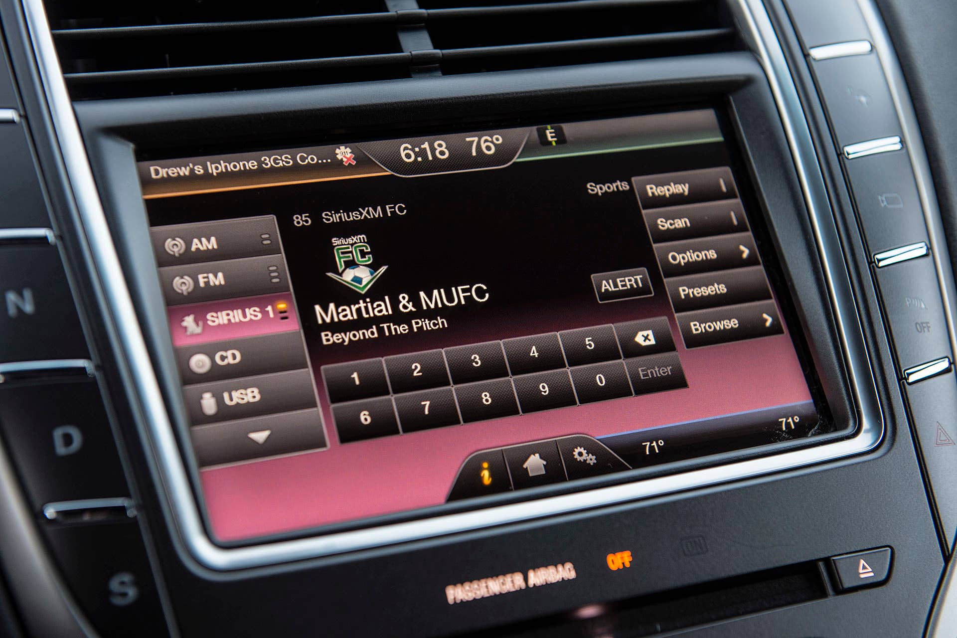 2016 Lincoln MKX audio controls