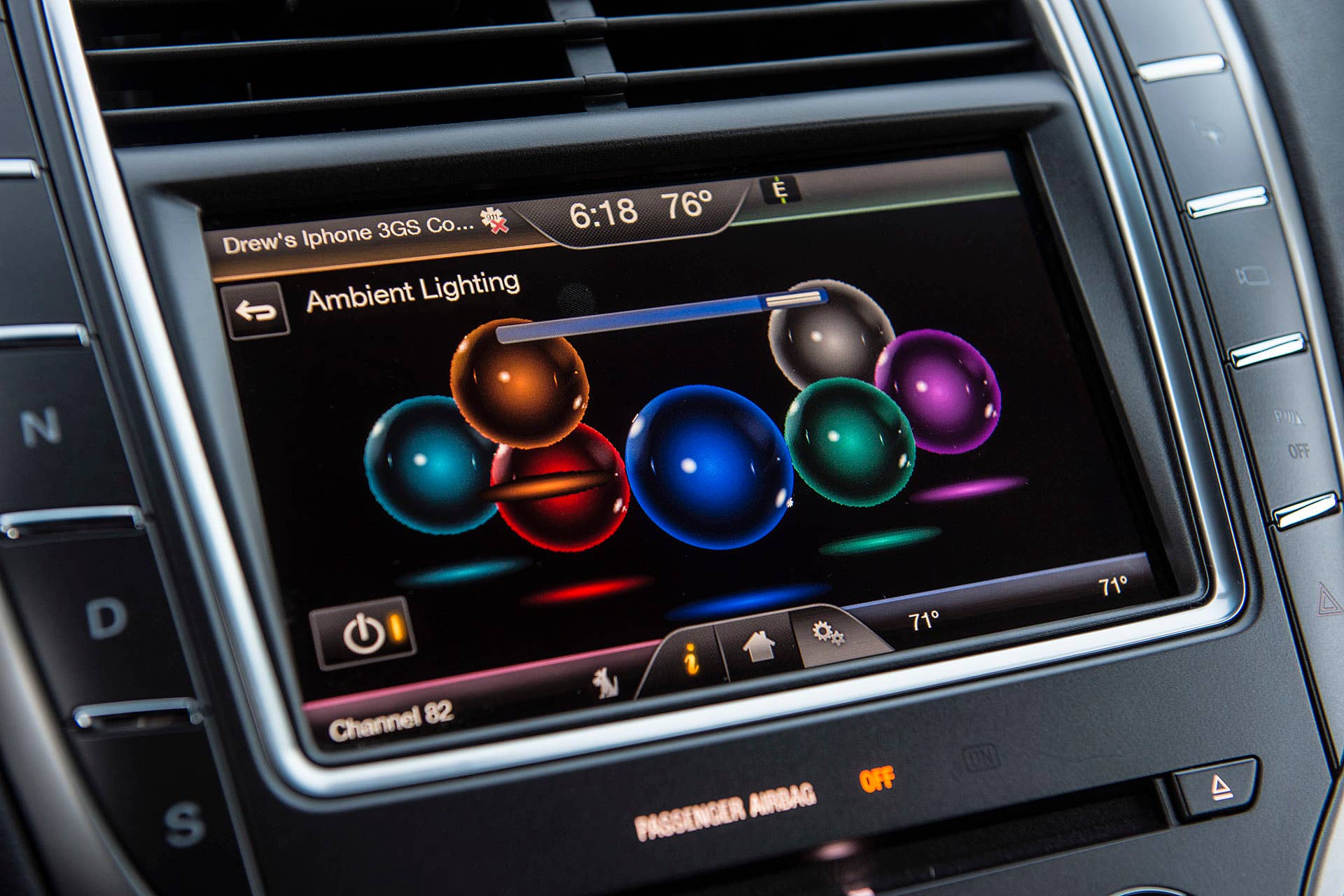 2016 Lincoln MKX ambient lighting controls