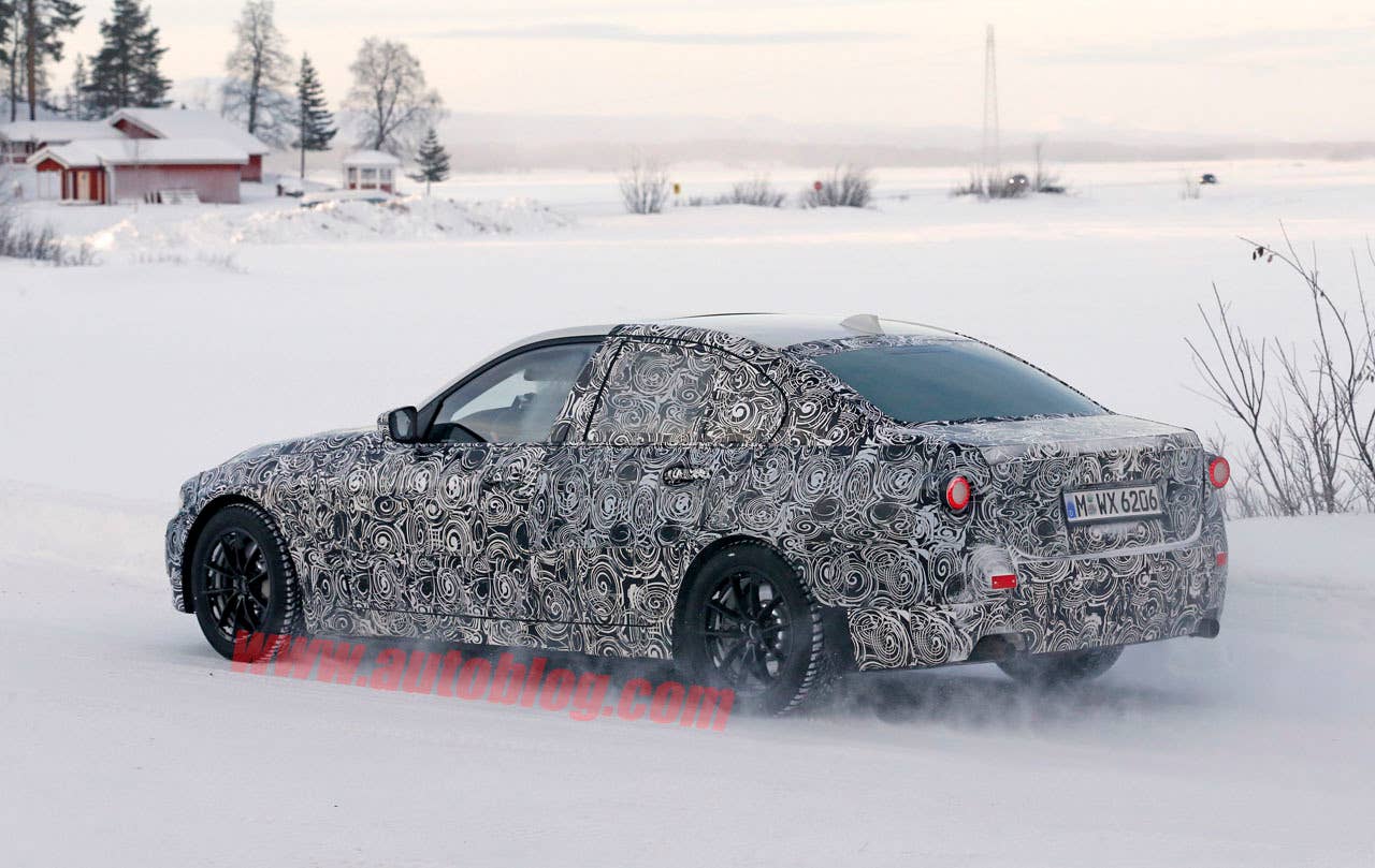 bmw 3 series spy shot camouflage rear