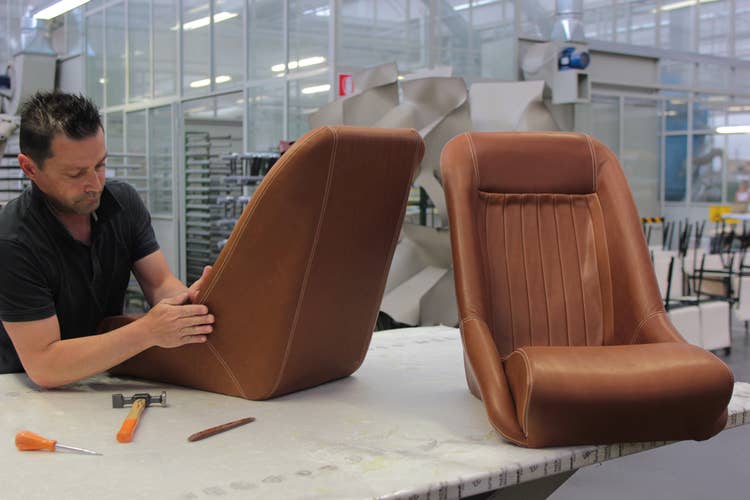 Effeffe Berlinetta leather seats being made