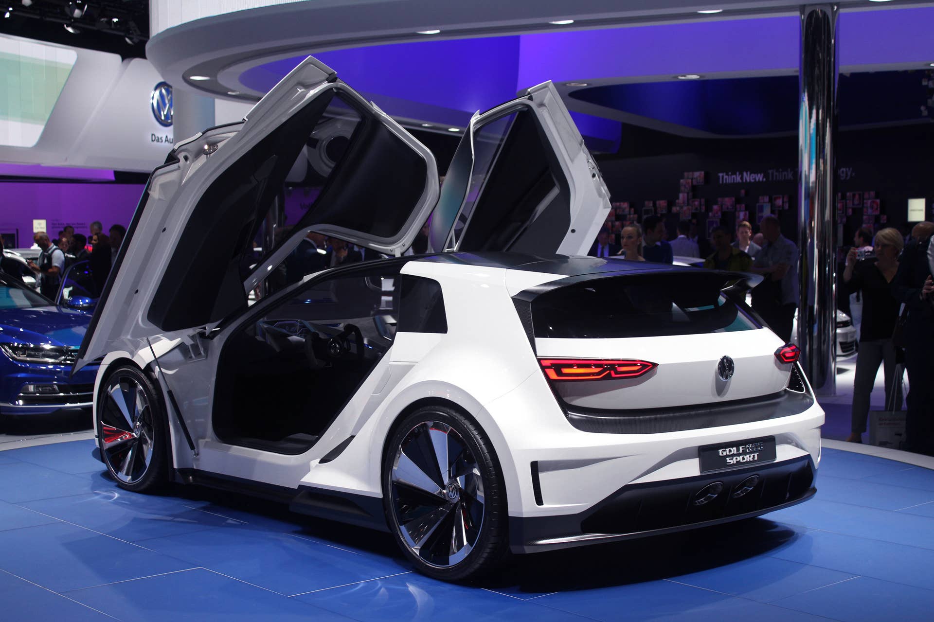 The Volkswagen Golf GTE Sport concept showed off at the 2015 Frankfurt Motor Show, rear three-quarter.