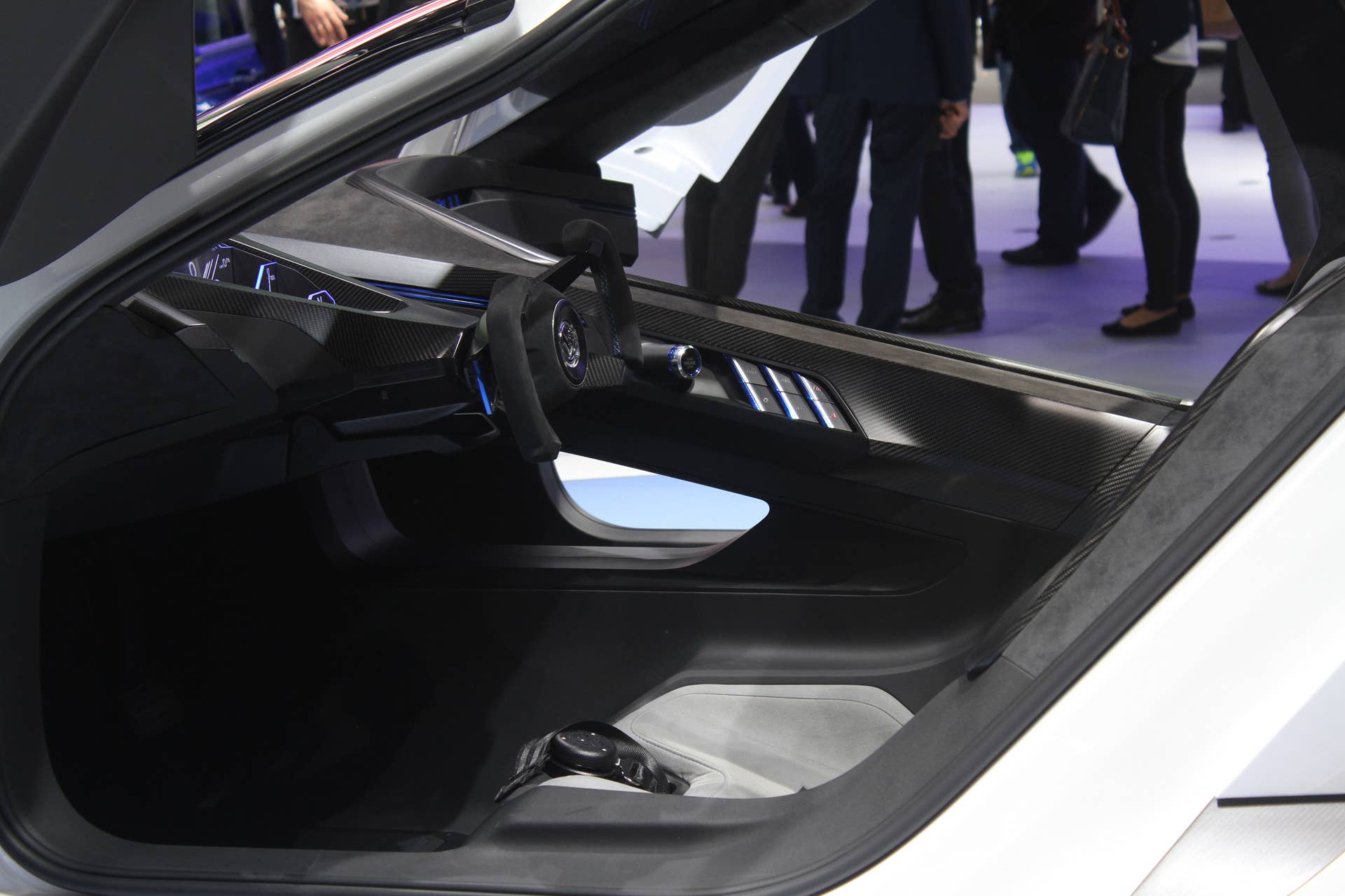 The Volkswagen Golf GTE Sport concept showed off at the 2015 Frankfurt Motor Show, another view of the driver's compartment.