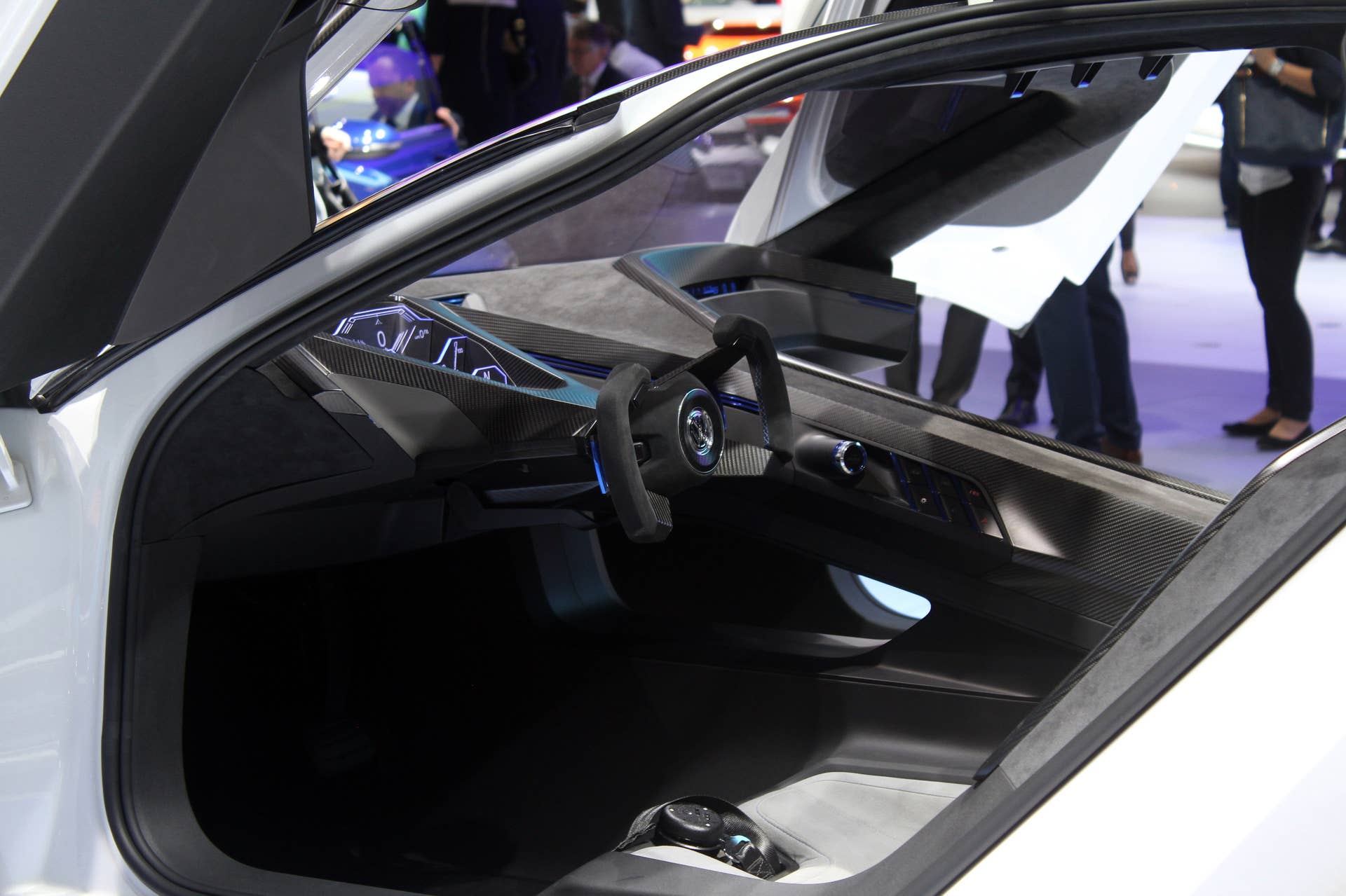 The Volkswagen Golf GTE Sport concept showed off at the 2015 Frankfurt Motor Show, driver's compartment.