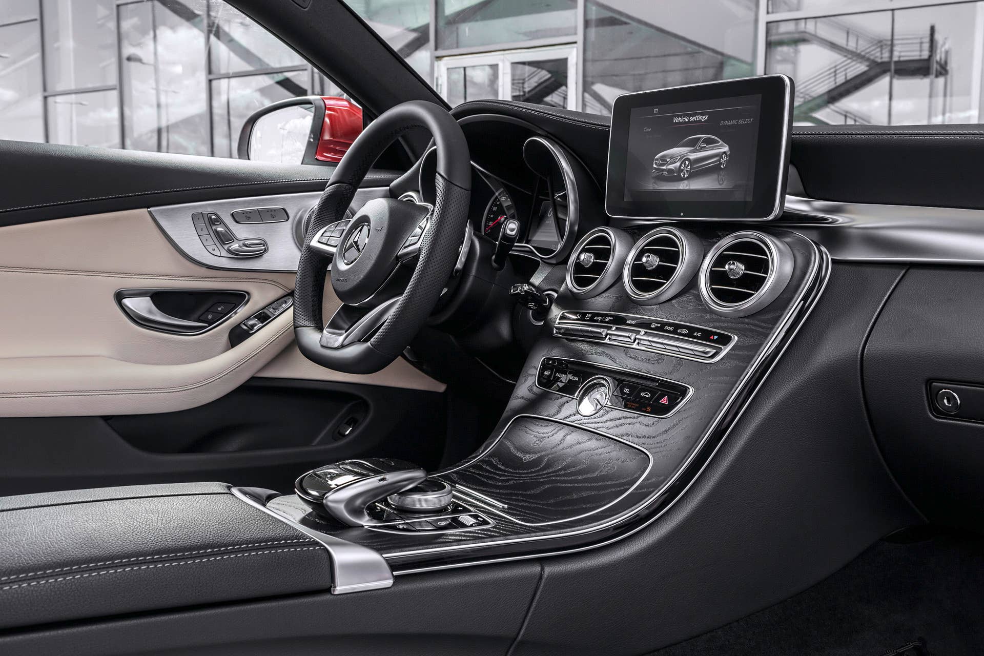 c-class coupe mercedes 2017 wood interior cabin