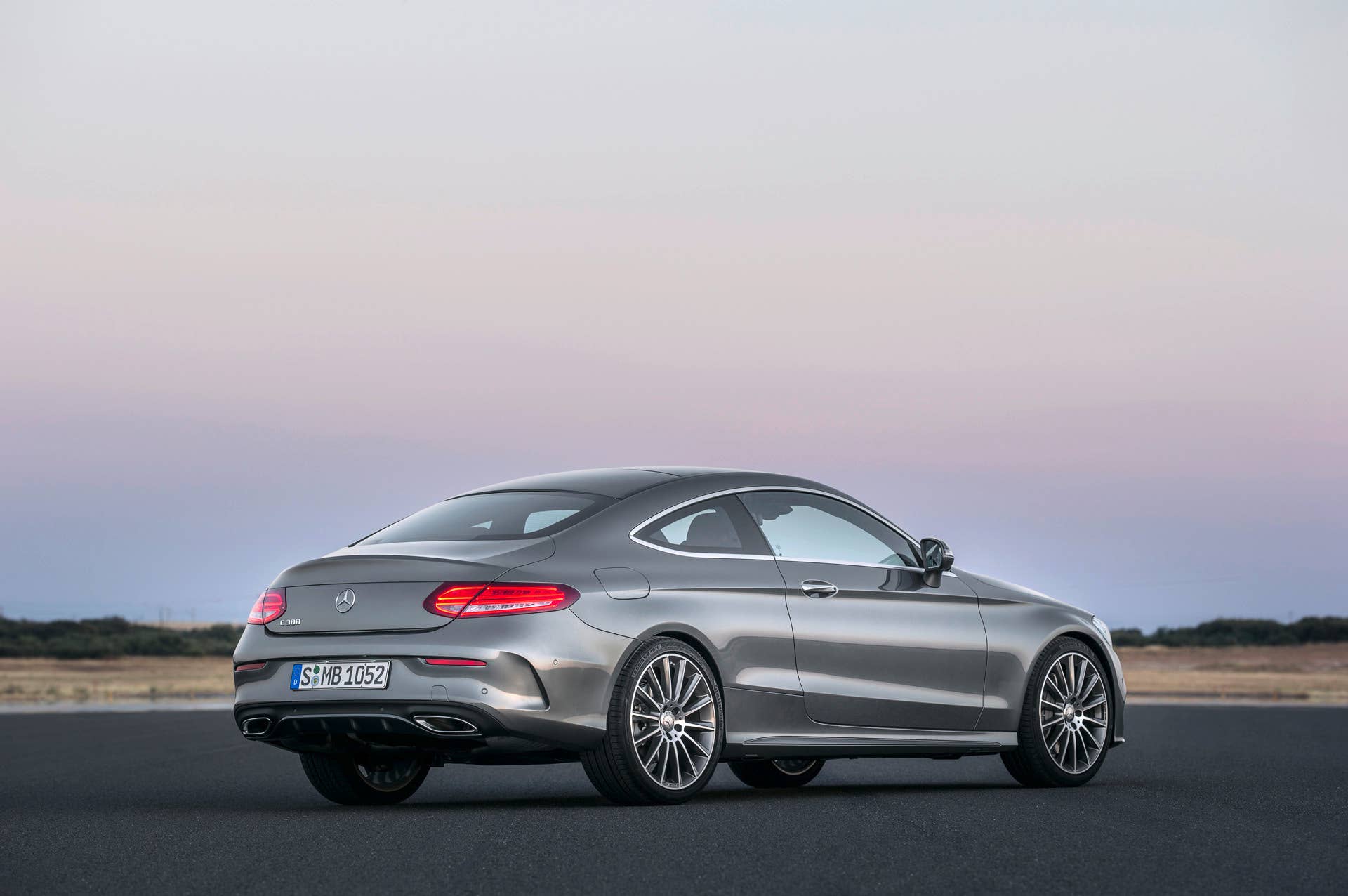 rear angle mercedes-benz c300 coupe c-class