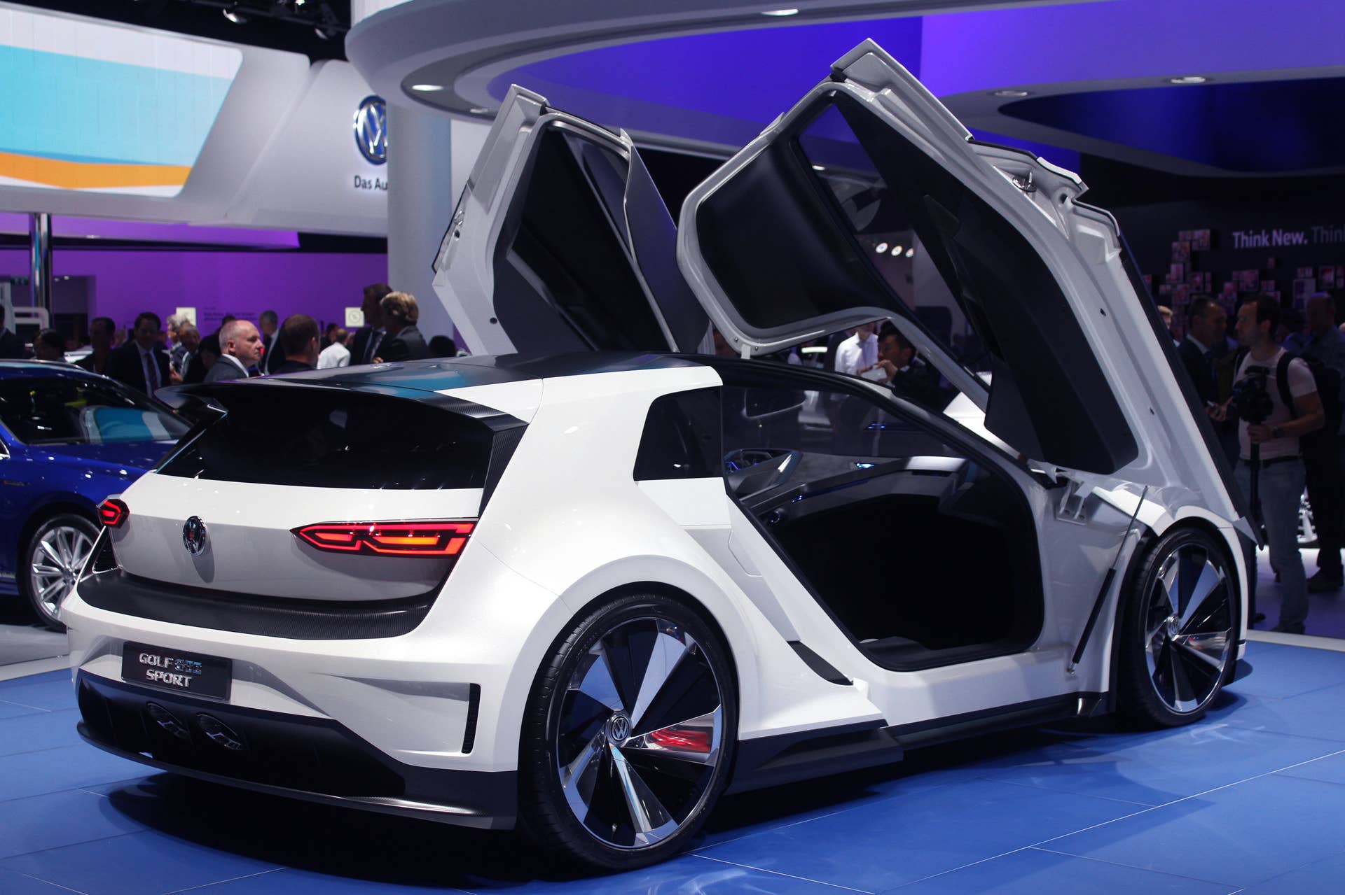 The Volkswagen Golf GTE Sport concept showed off at the 2015 Frankfurt Motor Show, rear three-quarter.