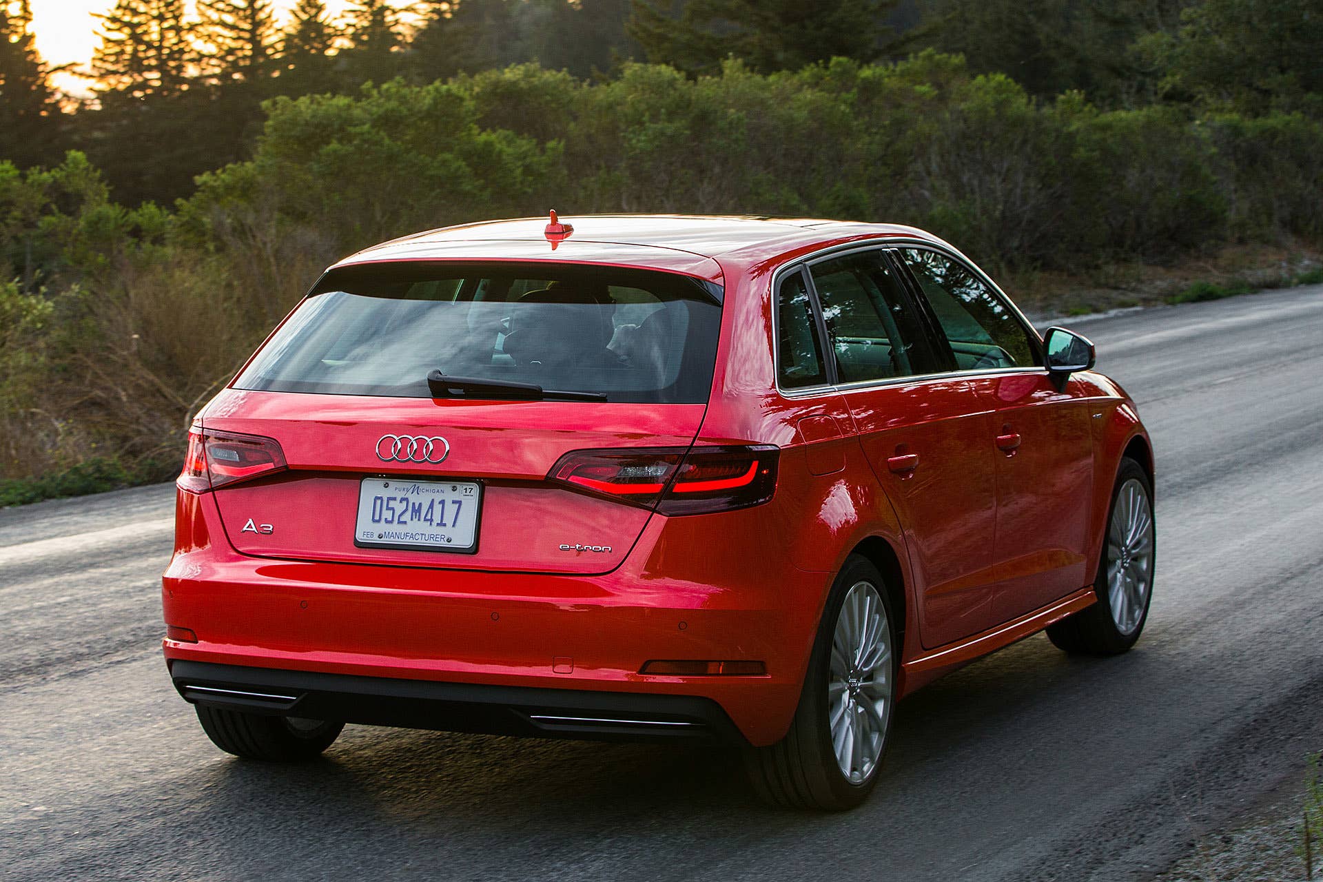 2016 Audi A3 Sportback E-Tron rear 3/4 view