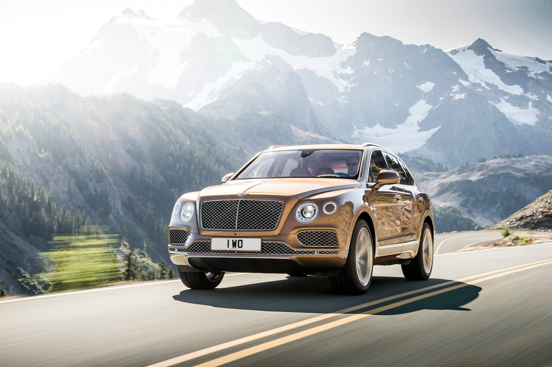 Bentley Bentayga road front 3/4