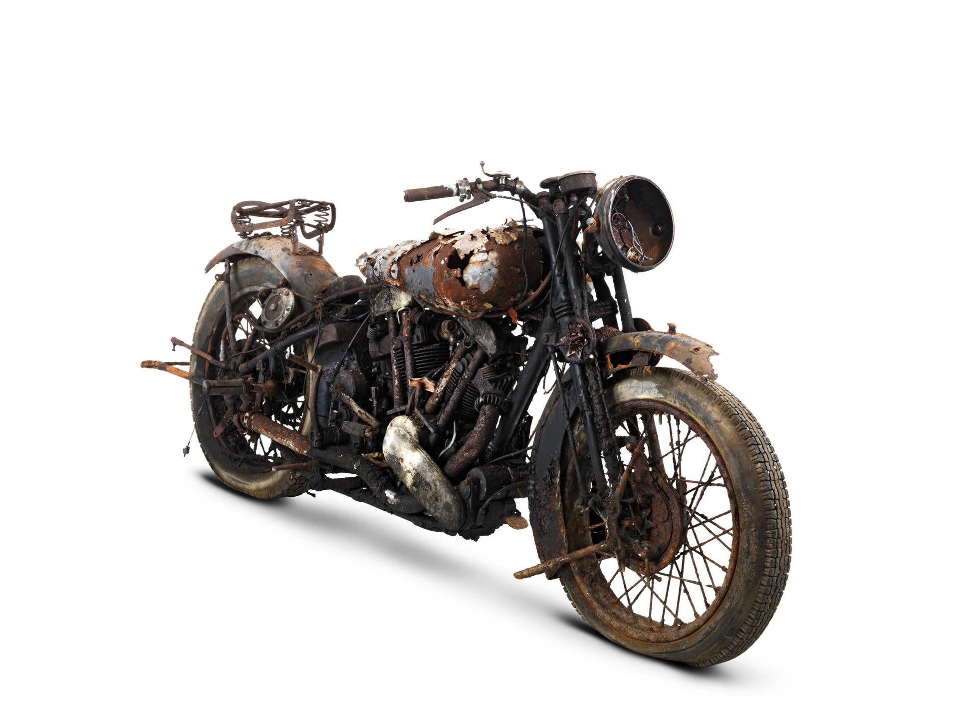 1938 Brough Superior 982cc SS100 front three quarters