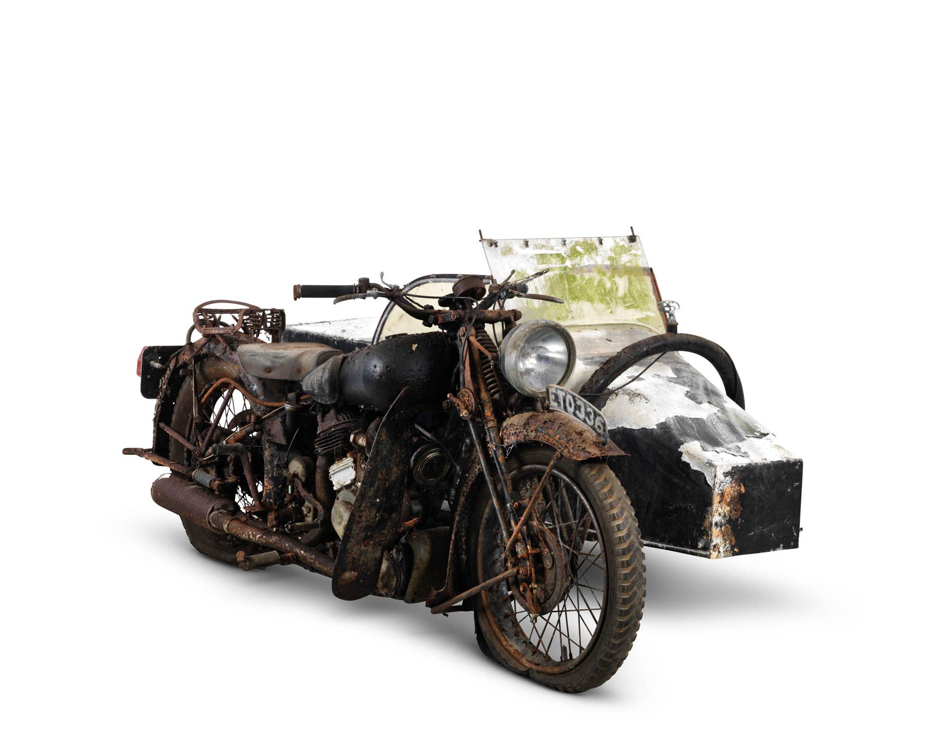 1938 brough superior 982cc ss80 with sidecar three quarters