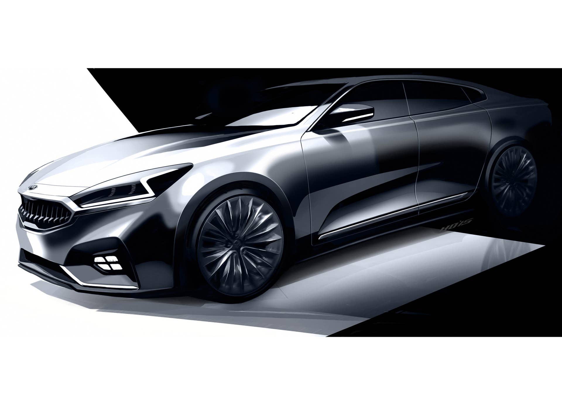 2016 Kia Cadenza teaser front 3/4