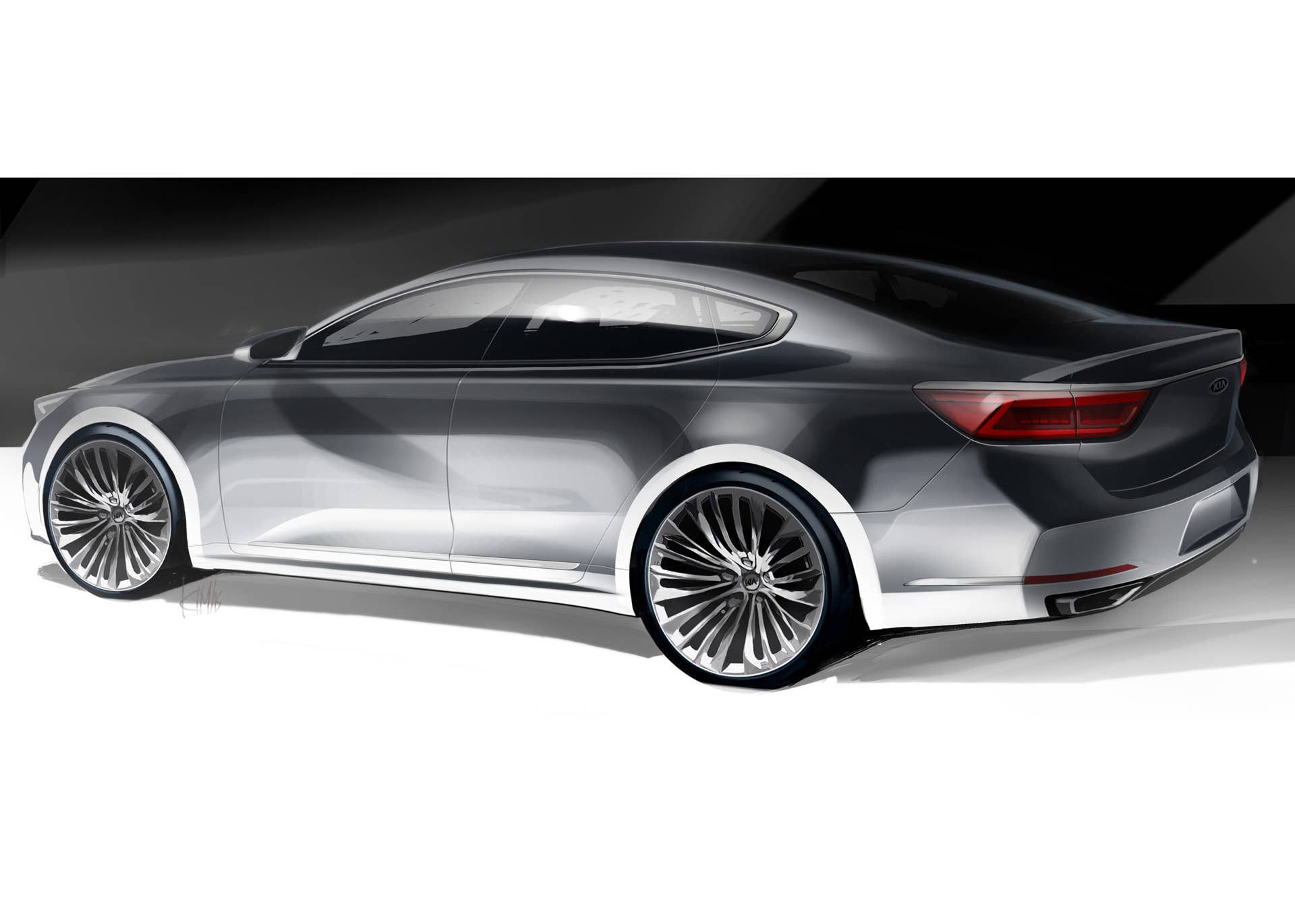 2016 Kia Cadenza preview rear 3/4