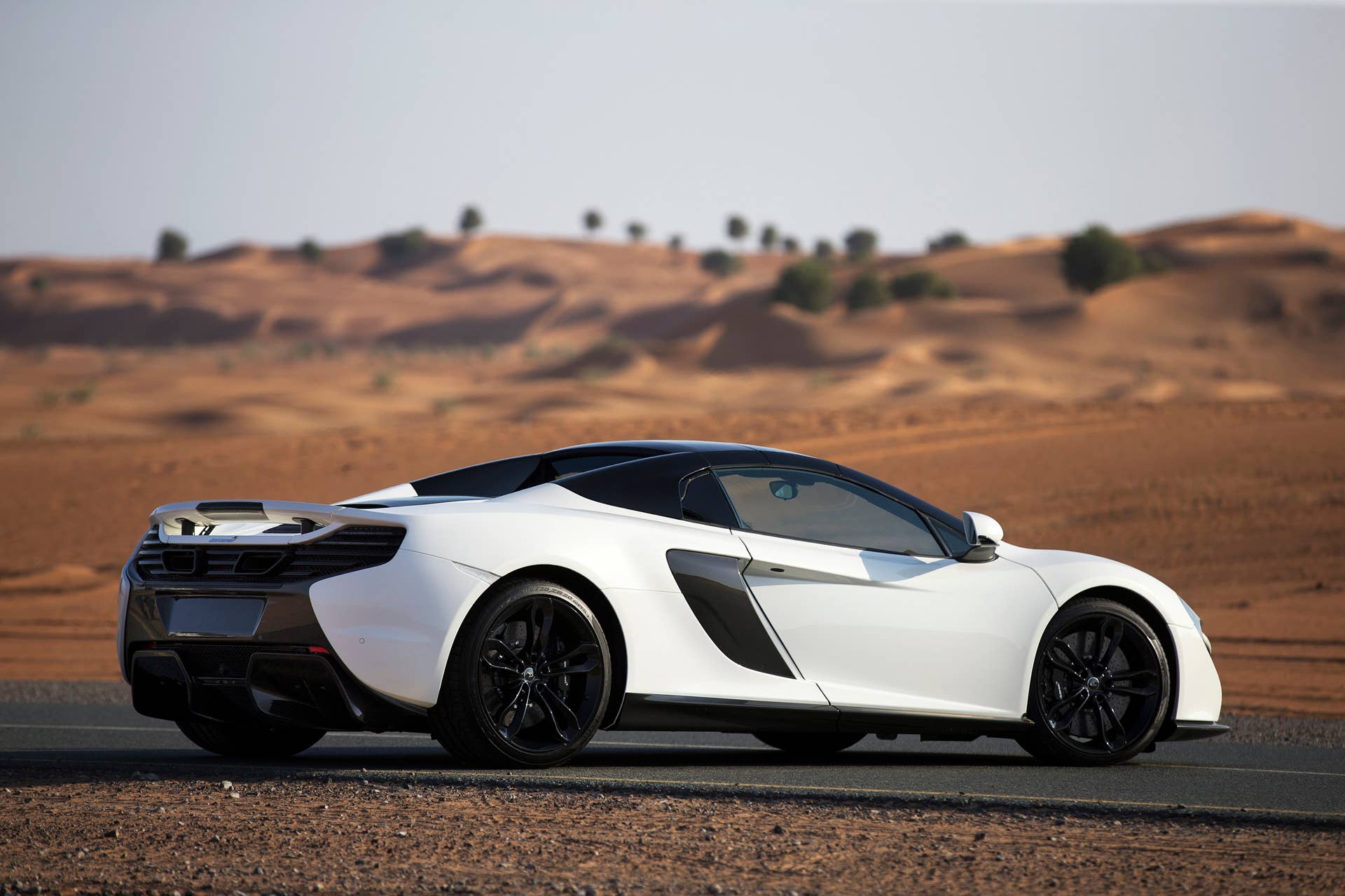 McLaren 650S Spider Al Sahara 79 by MSO desert rear 3/4