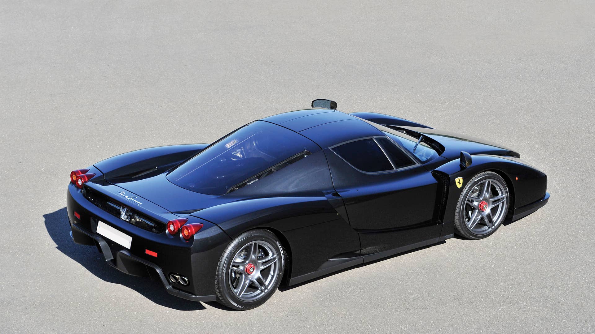 2004 ferrari enzo rear three quarters above